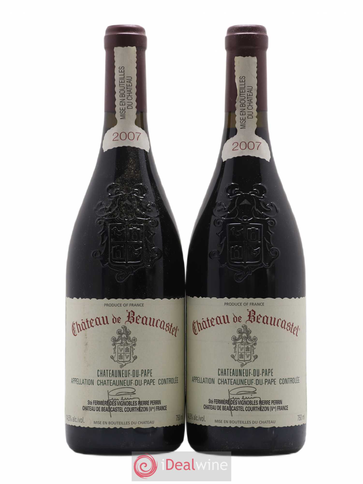 Châteauneuf-du-Pape Château de Beaucastel Famille Perrin 2007 - Lot de 2 bouteilles - 0