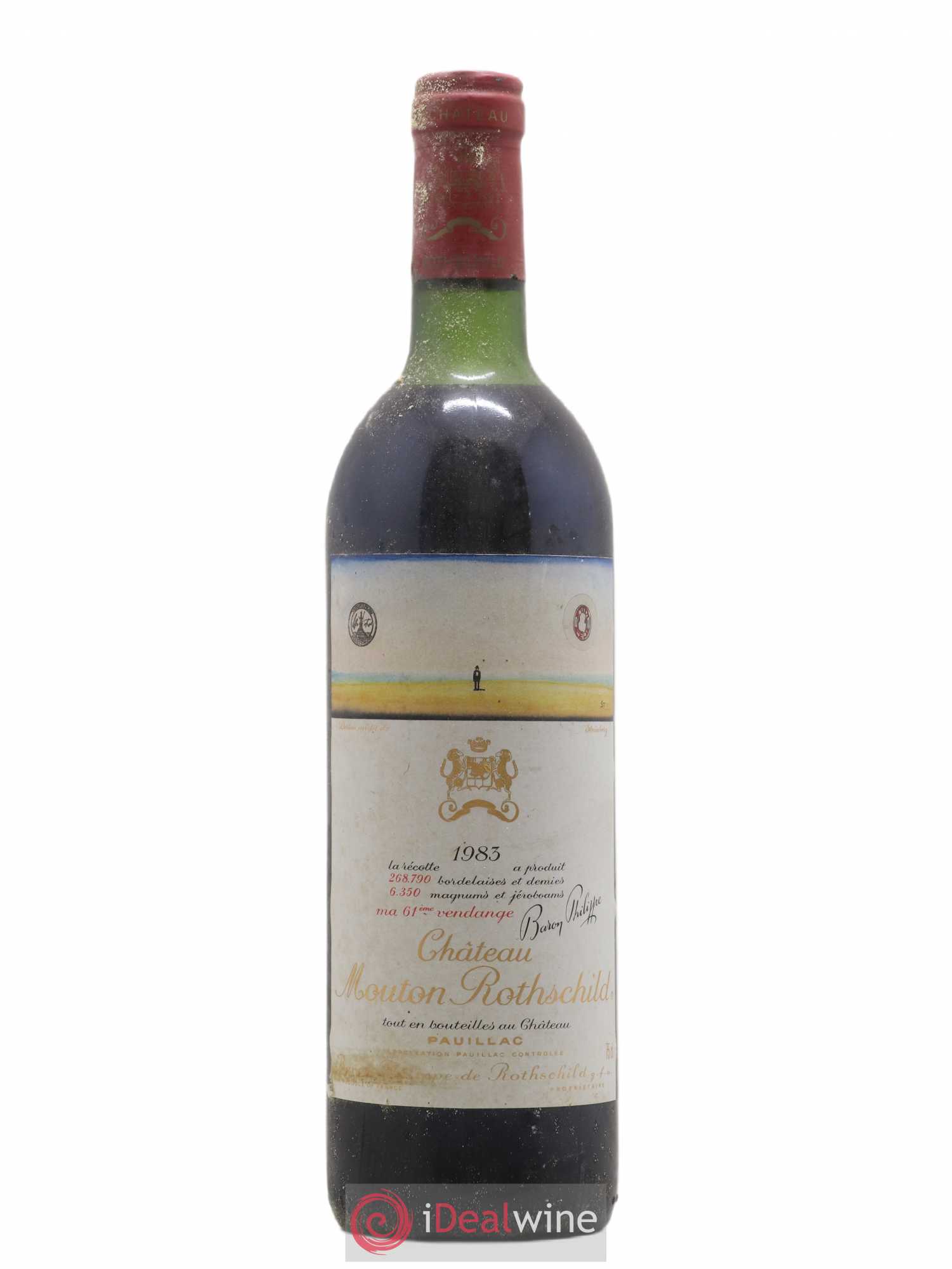Château Mouton Rothschild 1er Grand Cru Classé 1983 - Lot de 1 bouteille - 0