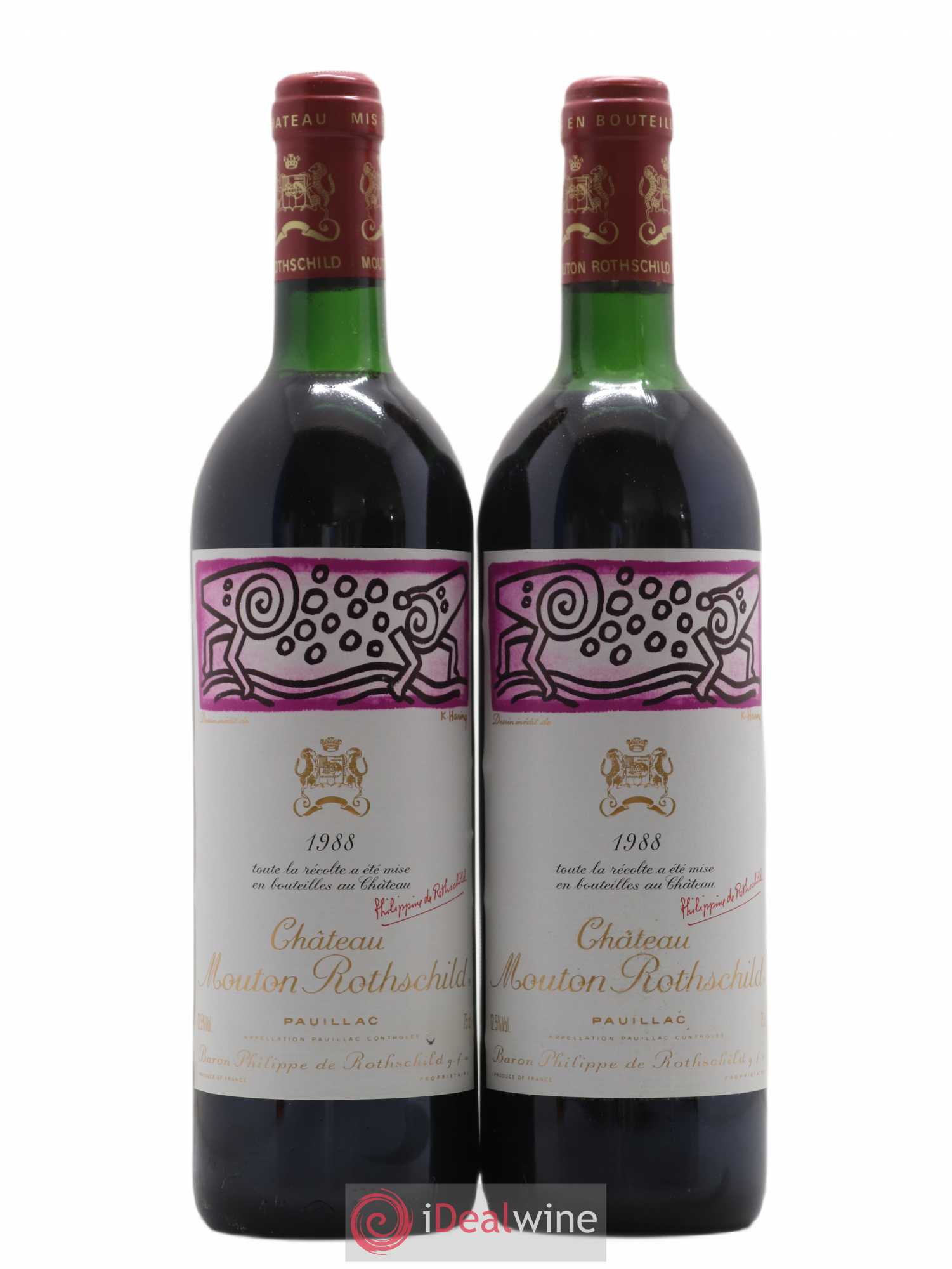 Château Mouton Rothschild 1er Grand Cru Classé 1988 - Lot de 2 bouteilles - 0
