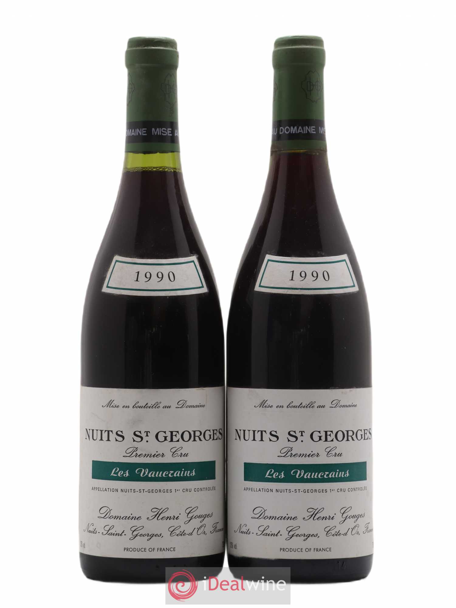 Nuits-Saint-Georges 1er Cru Les Vaucrains Henri Gouges 1990 - Lot de 2 bouteilles - 0
