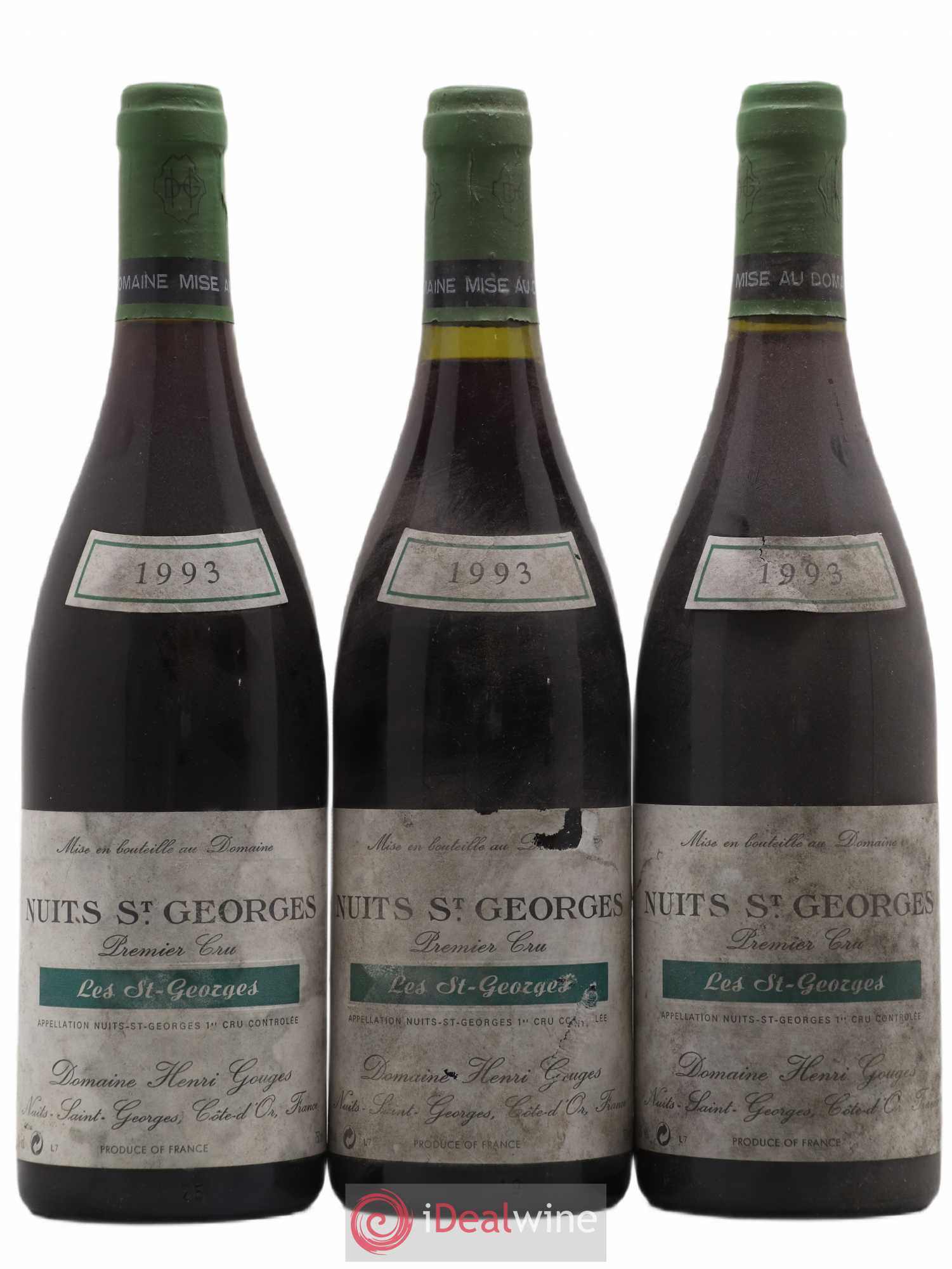 Nuits-Saint-Georges 1er Cru Les Saints Georges Henri Gouges 1993 - Lot de 3 bouteilles - 0