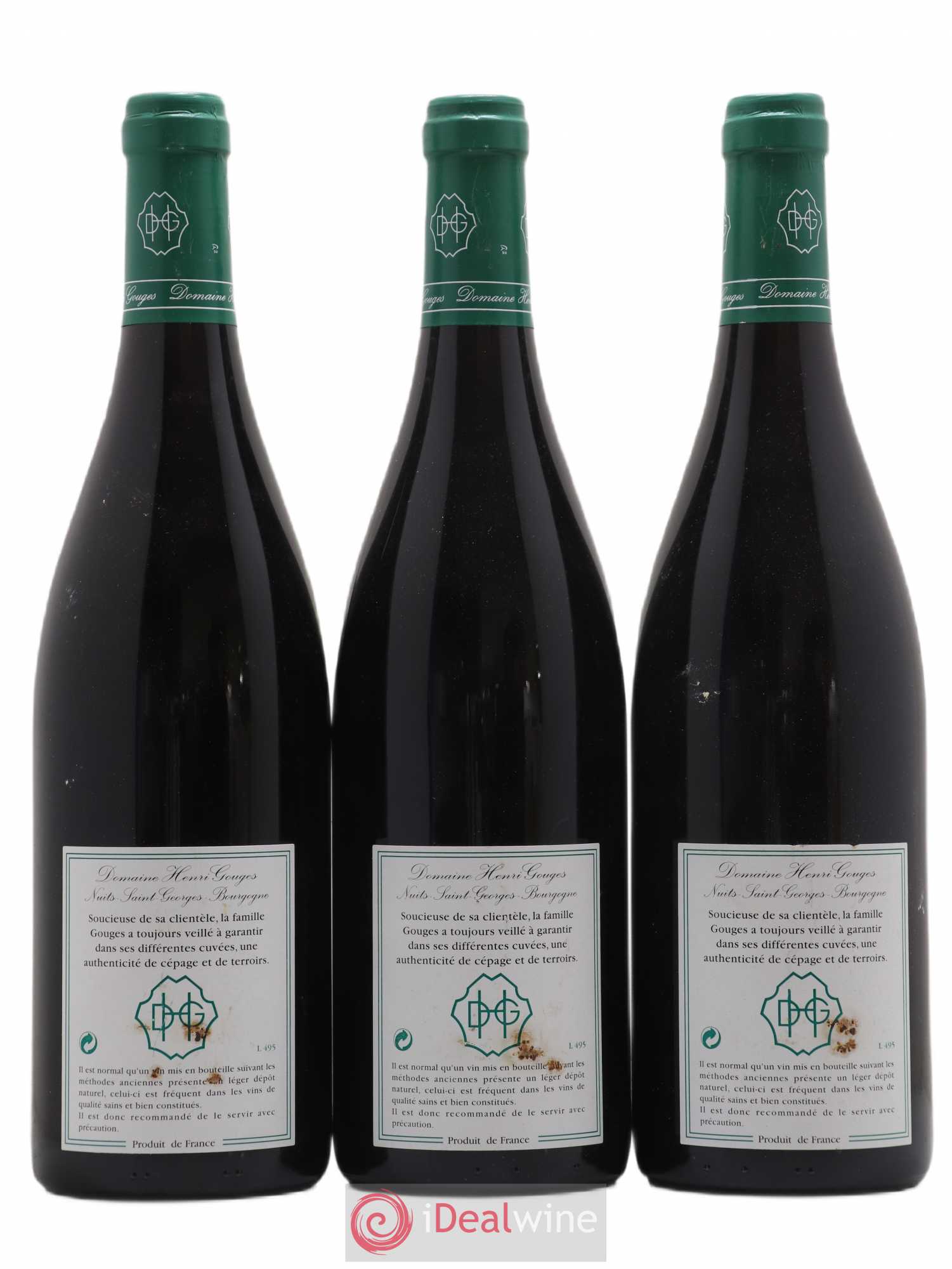 Nuits-Saint-Georges 1er Cru Les Saints Georges Henri Gouges 1996 - Posten von 3 Flaschen - 1