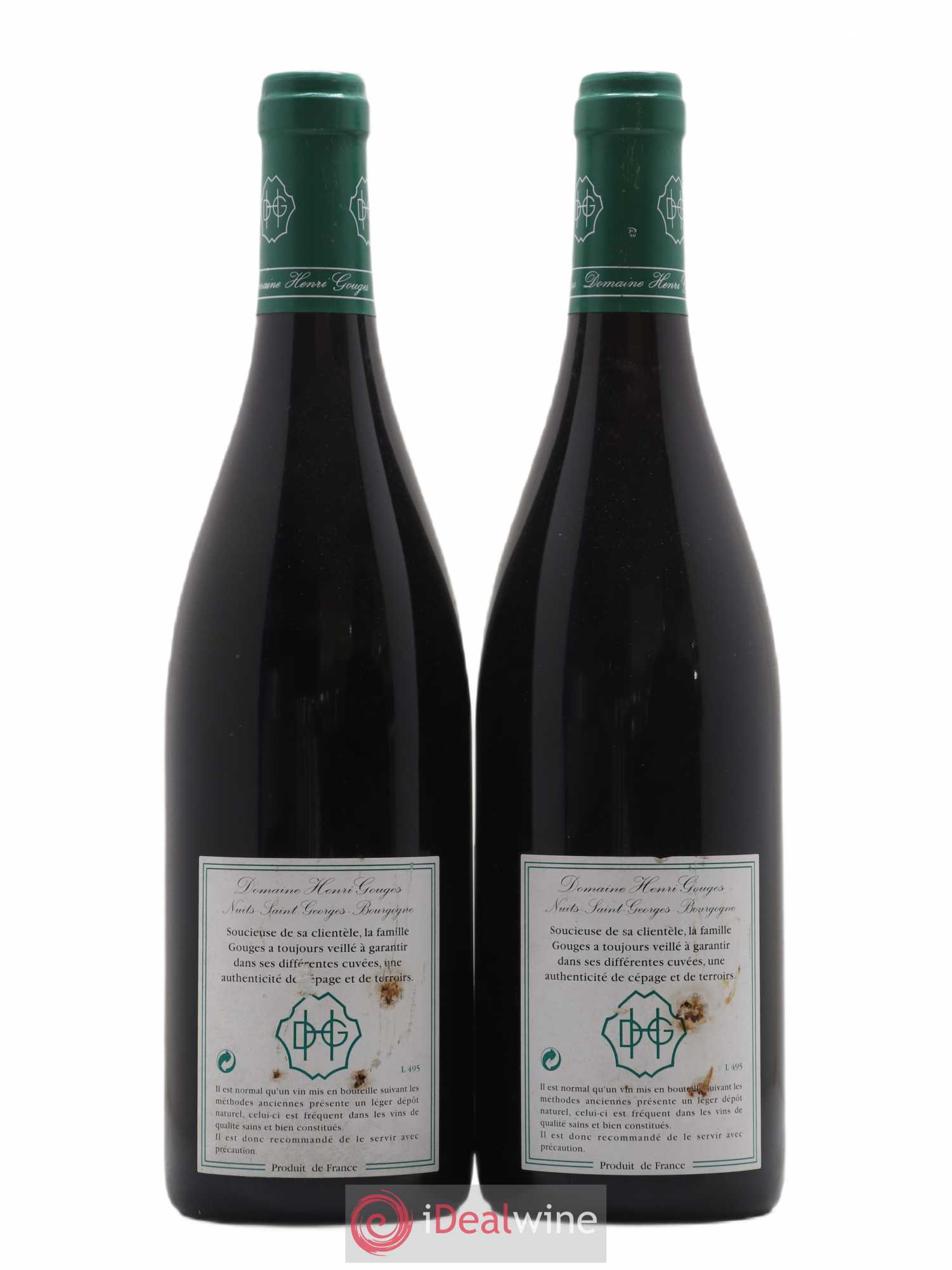 Nuits-Saint-Georges 1er Cru Les Saints Georges Henri Gouges 1996 - Lot de 2 bouteilles - 1