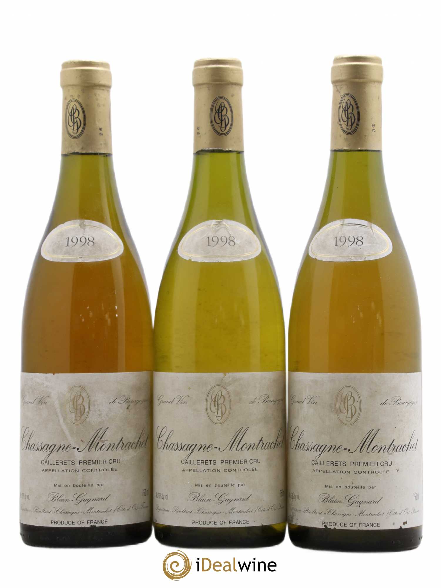 Chassagne-Montrachet 1er Cru Caillerets Blain-Gagnard (Domaine) 1998 - Lot de 3 bouteilles - 0