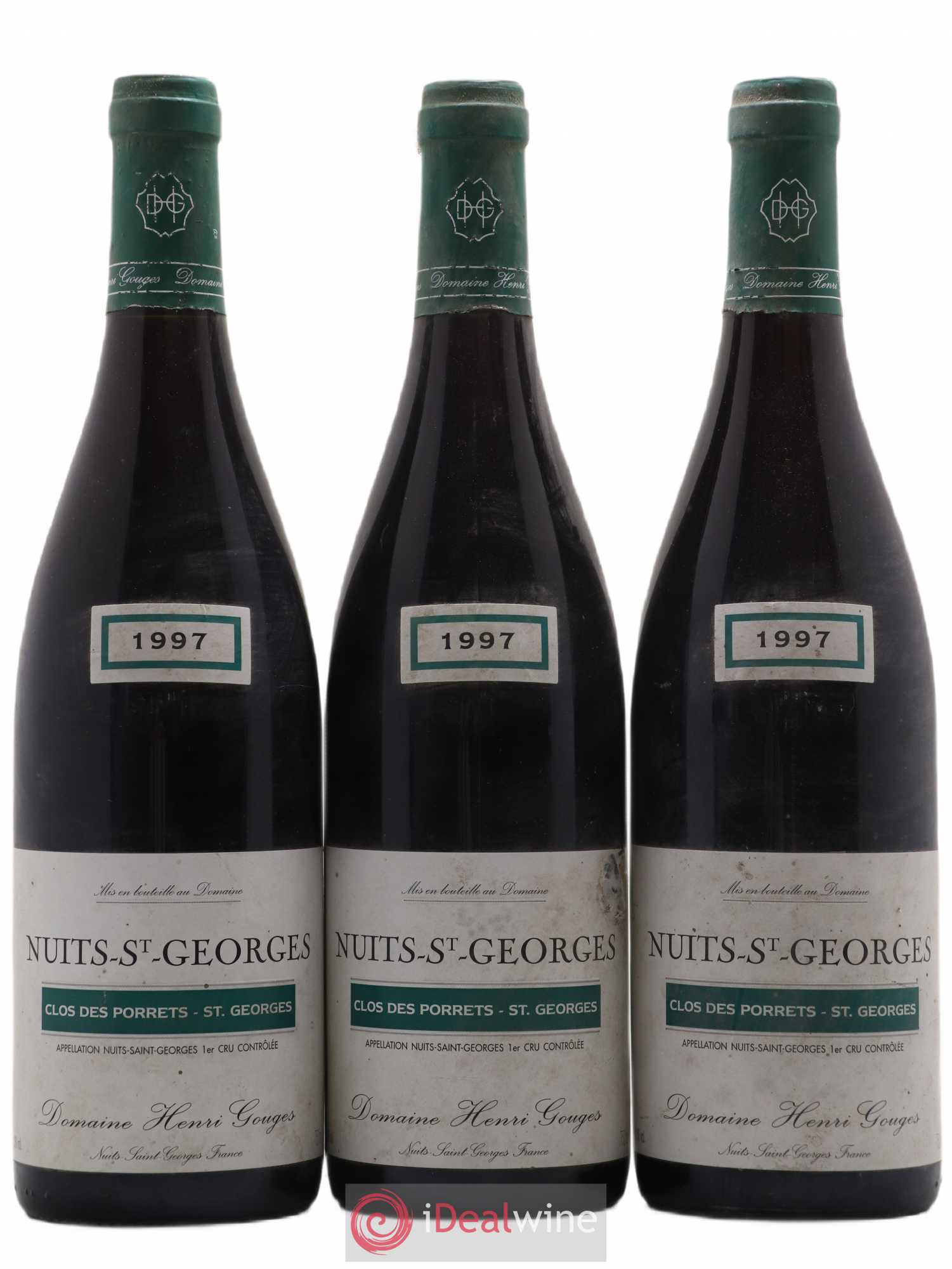 Nuits-Saint-Georges 1er Cru Clos des Porrets St Georges Henri Gouges 1997 - Lot de 3 bouteilles - 0
