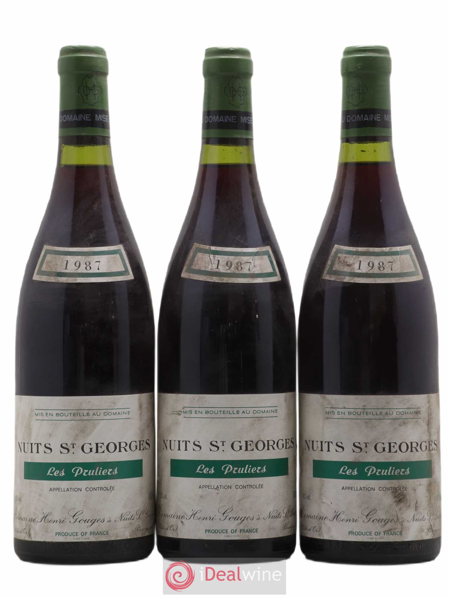Nuits-Saint-Georges 1er Cru Les Pruliers Henri Gouges 1987 - Posten von 3 Flaschen - 0