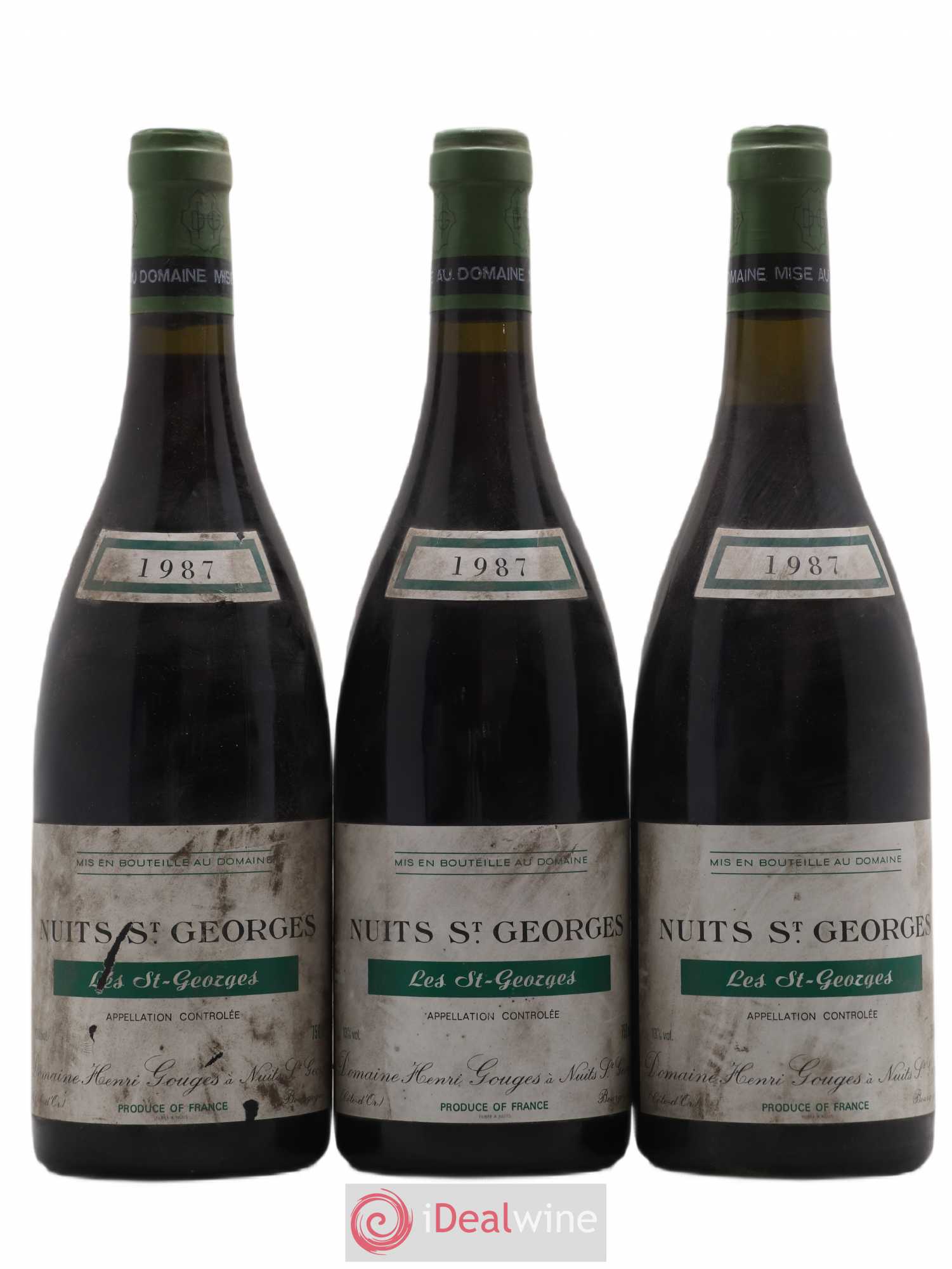Nuits-Saint-Georges 1er Cru Les Saints Georges Henri Gouges 1987 - Lot de 3 bouteilles - 0