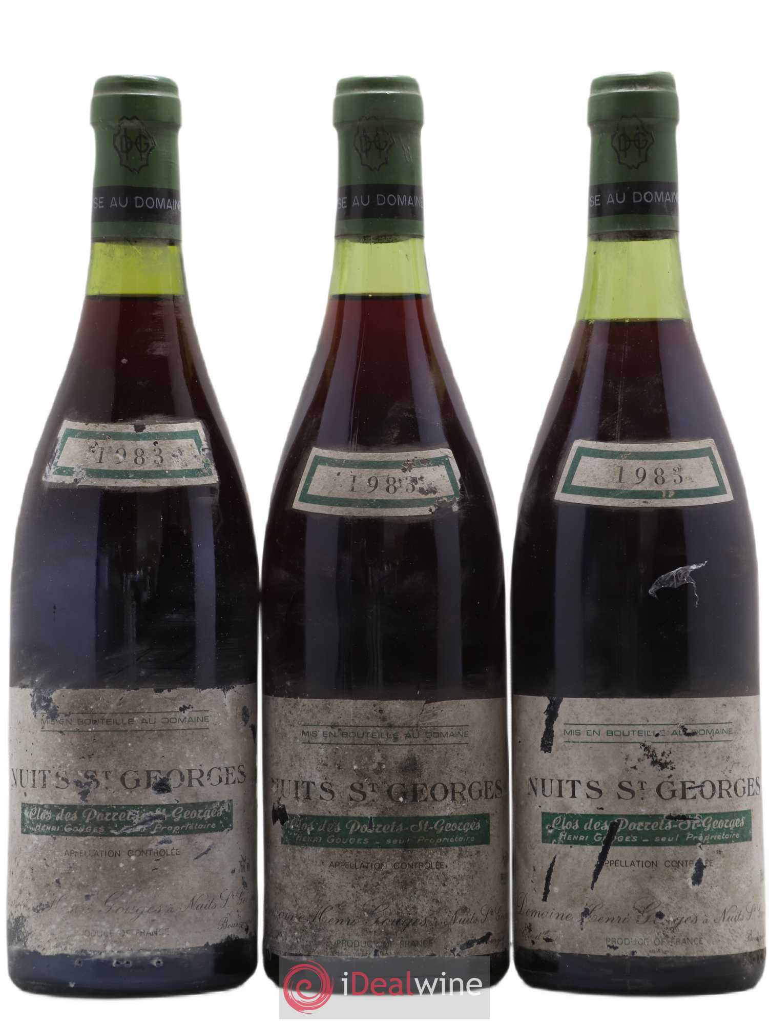Nuits-Saint-Georges 1er Cru Clos des Porrets St Georges Henri Gouges 1983 - Posten von 3 Flaschen - 0