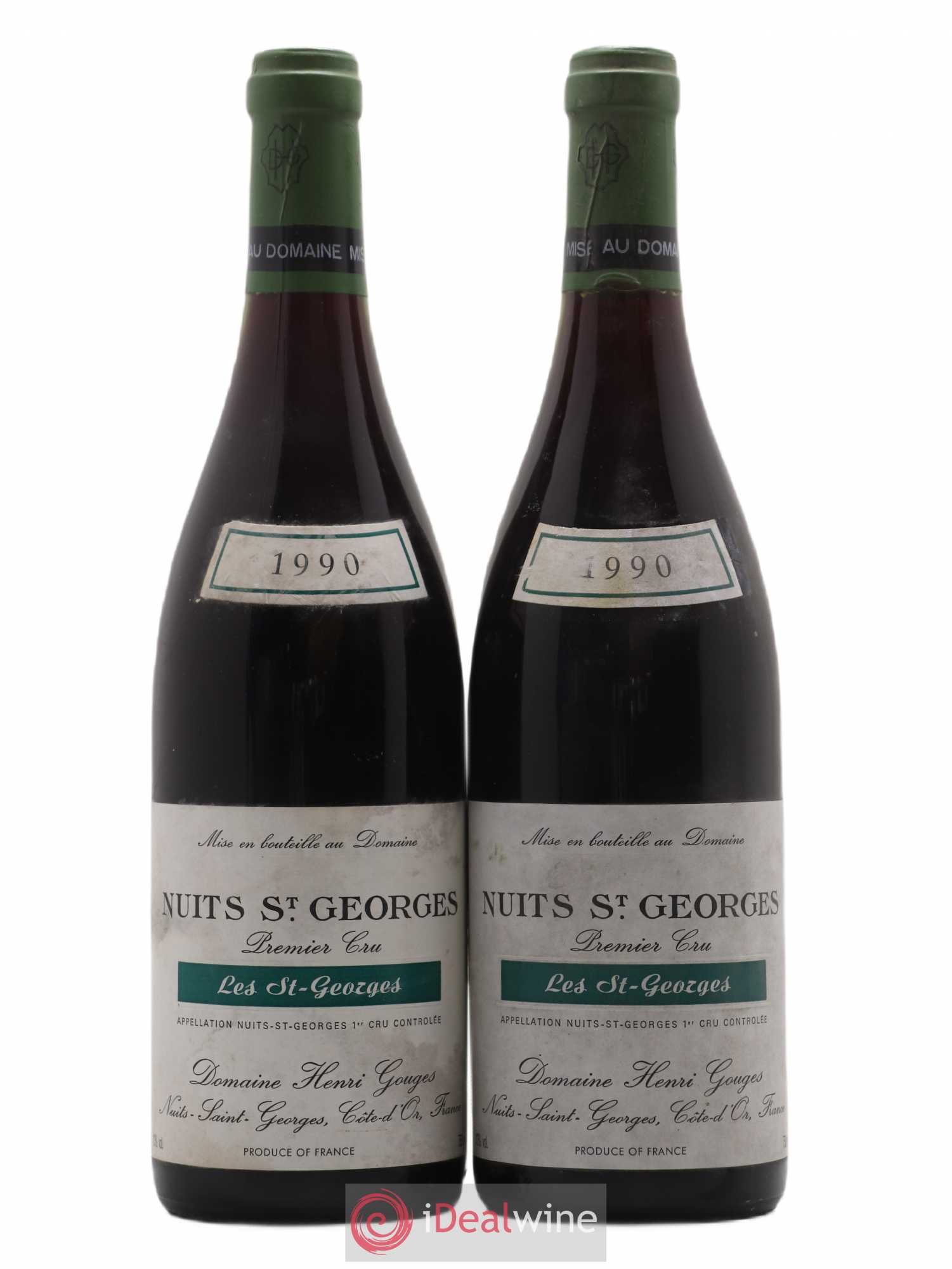 Nuits-Saint-Georges 1er Cru Les Saints Georges Henri Gouges 1990 - Lot de 2 bouteilles - 0