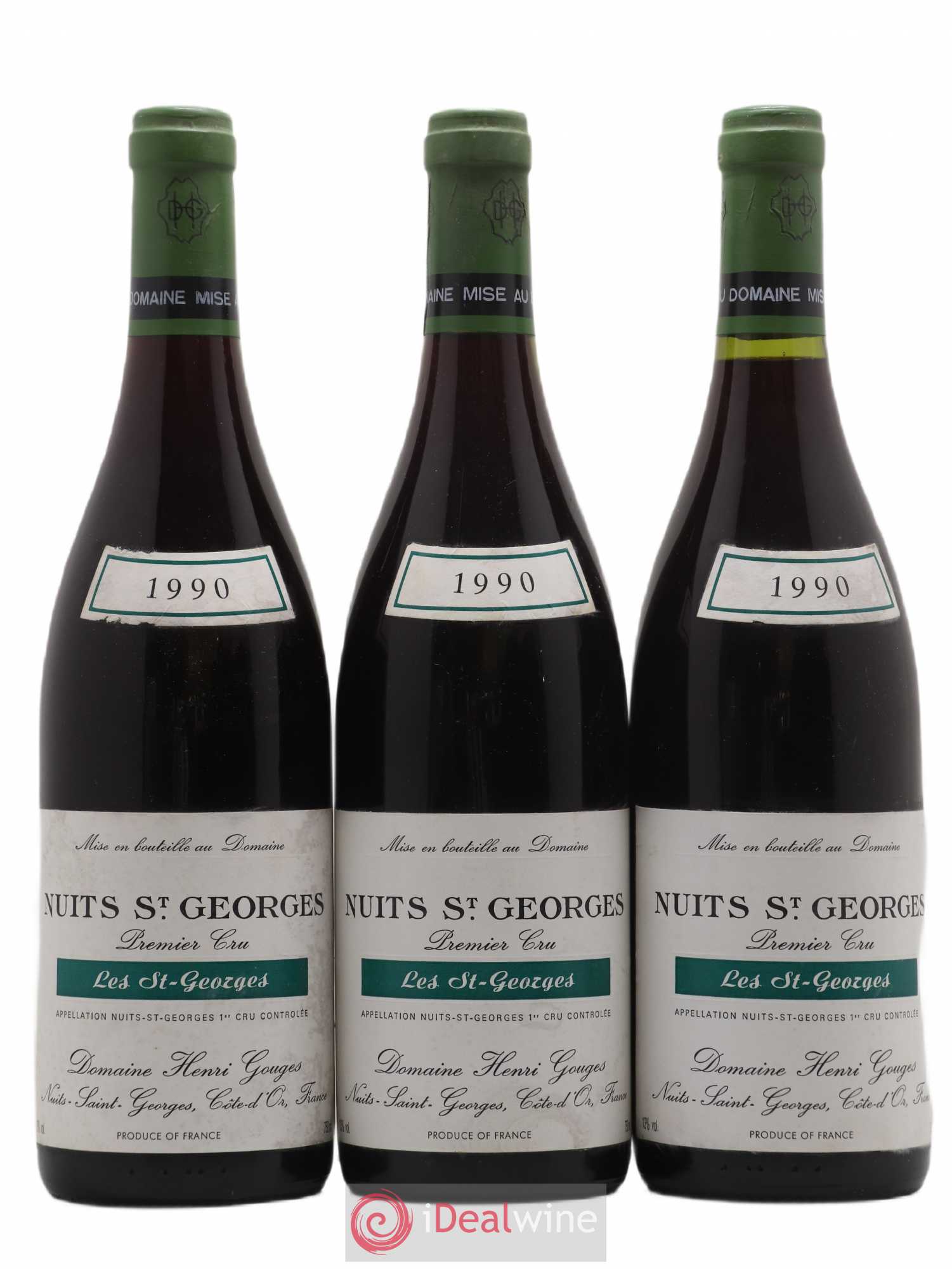 Nuits-Saint-Georges 1er Cru Les Saints Georges Henri Gouges 1990 - Posten von 3 Flaschen - 0