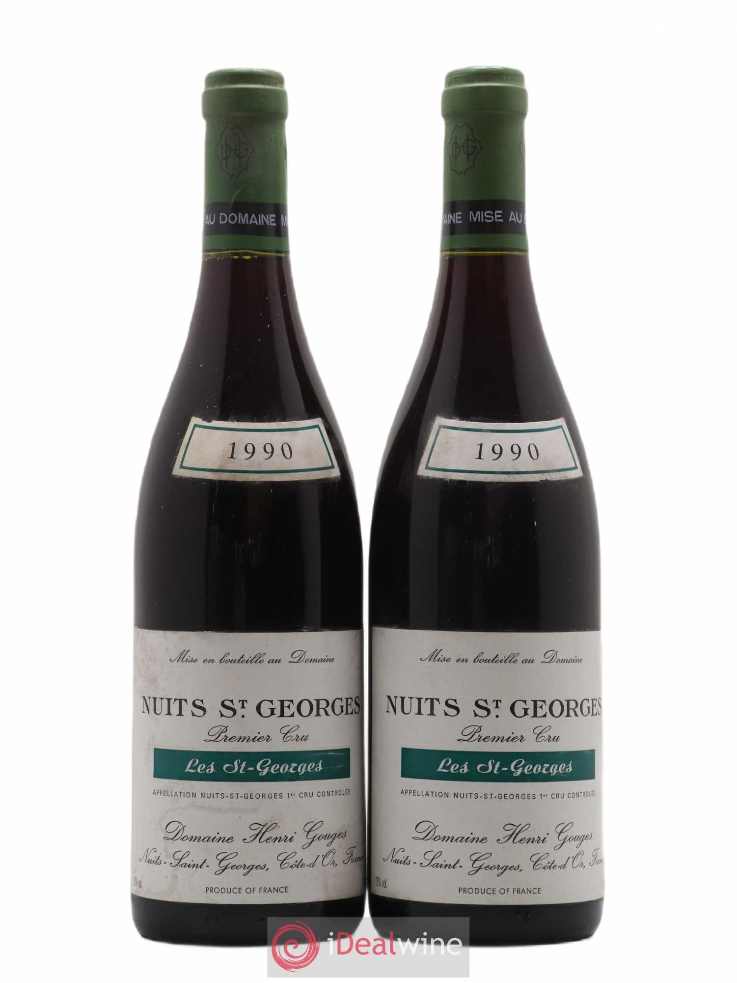 Nuits-Saint-Georges 1er Cru Les Saints Georges Henri Gouges 1990 - Lot de 2 bouteilles - 0