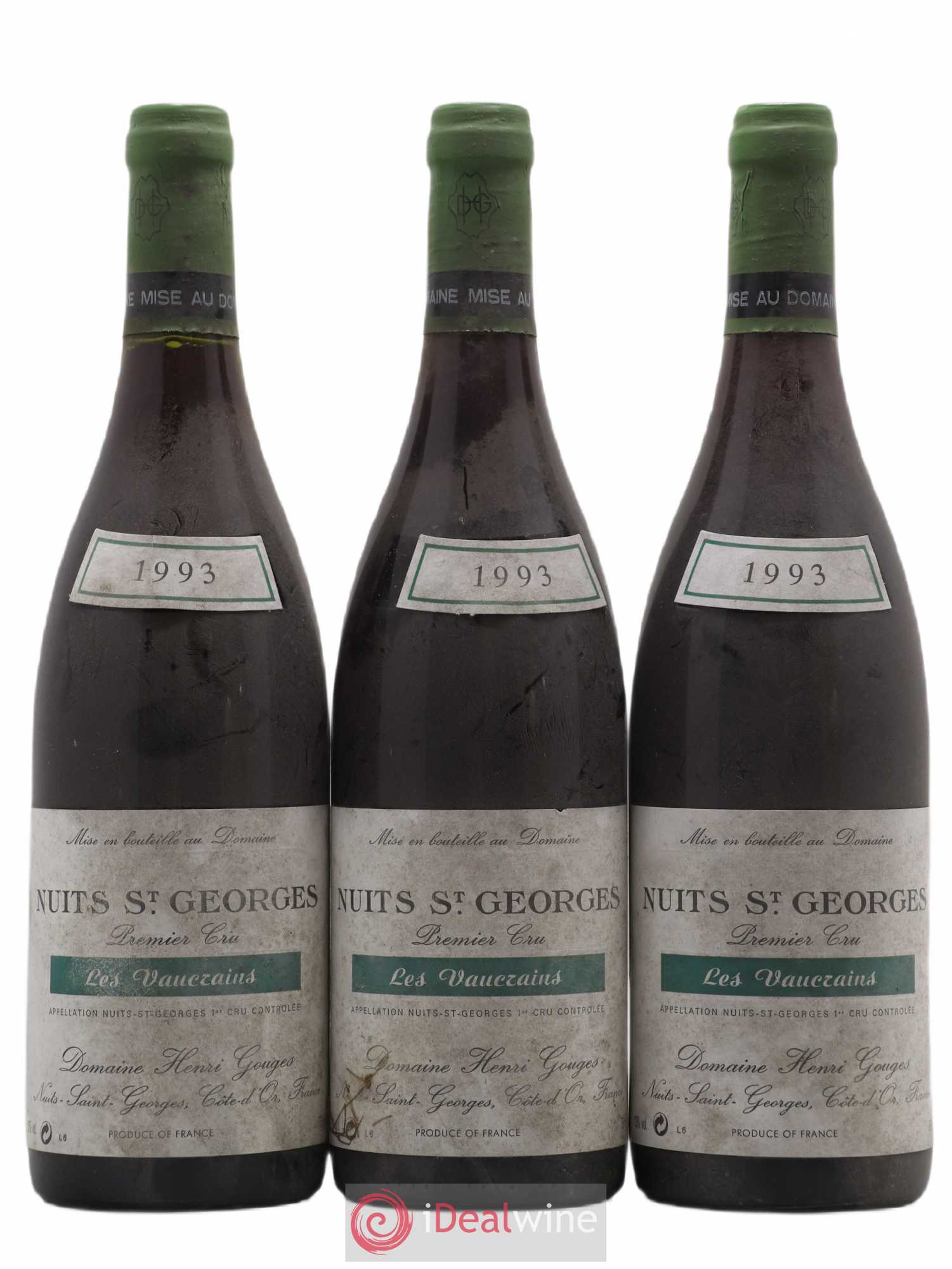 Nuits-Saint-Georges 1er Cru Les Vaucrains Henri Gouges 1993 - Lot de 3 bouteilles - 0