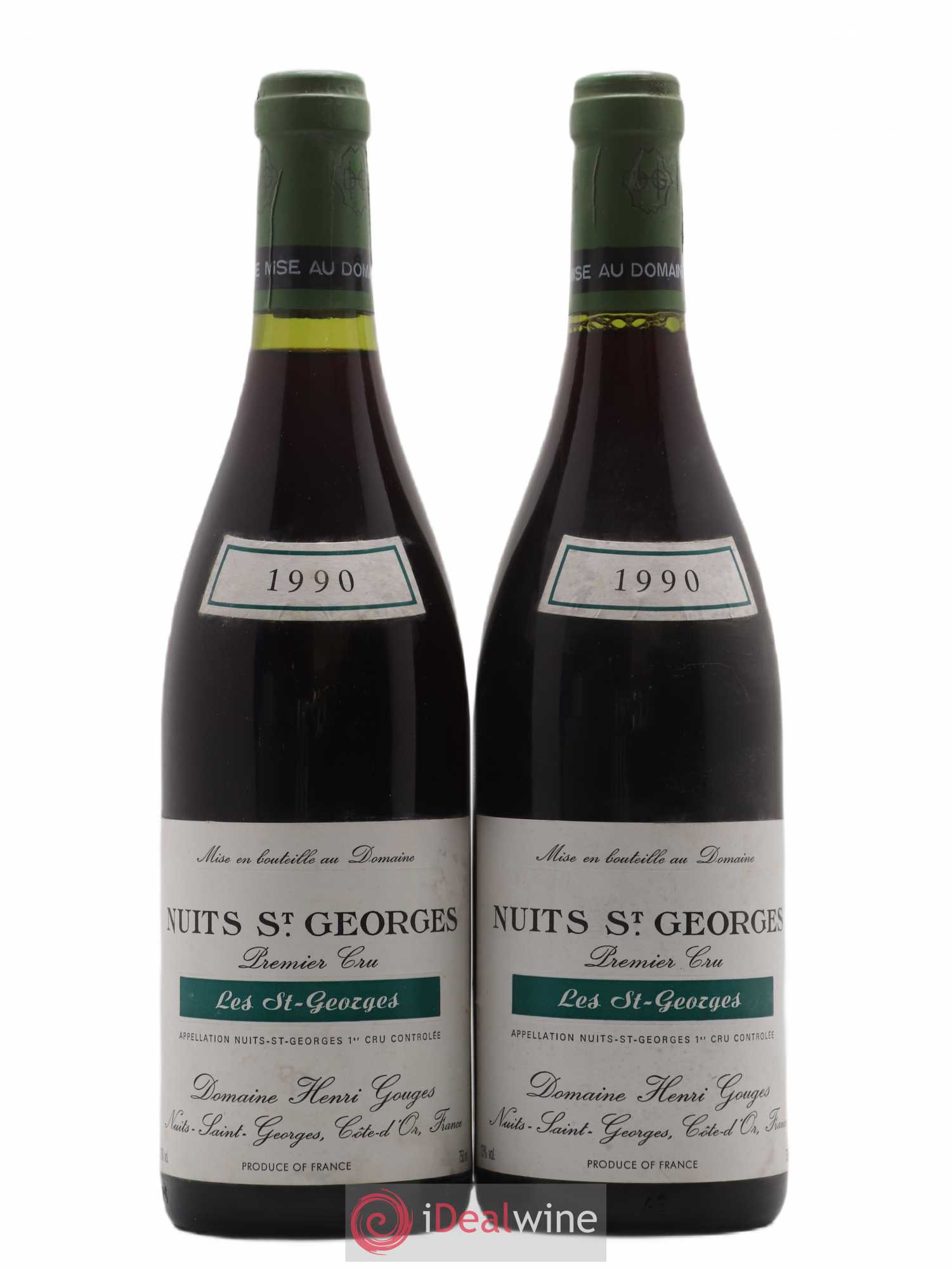Nuits-Saint-Georges 1er Cru Les Saints Georges Henri Gouges 1990 - Lot de 2 bouteilles - 0