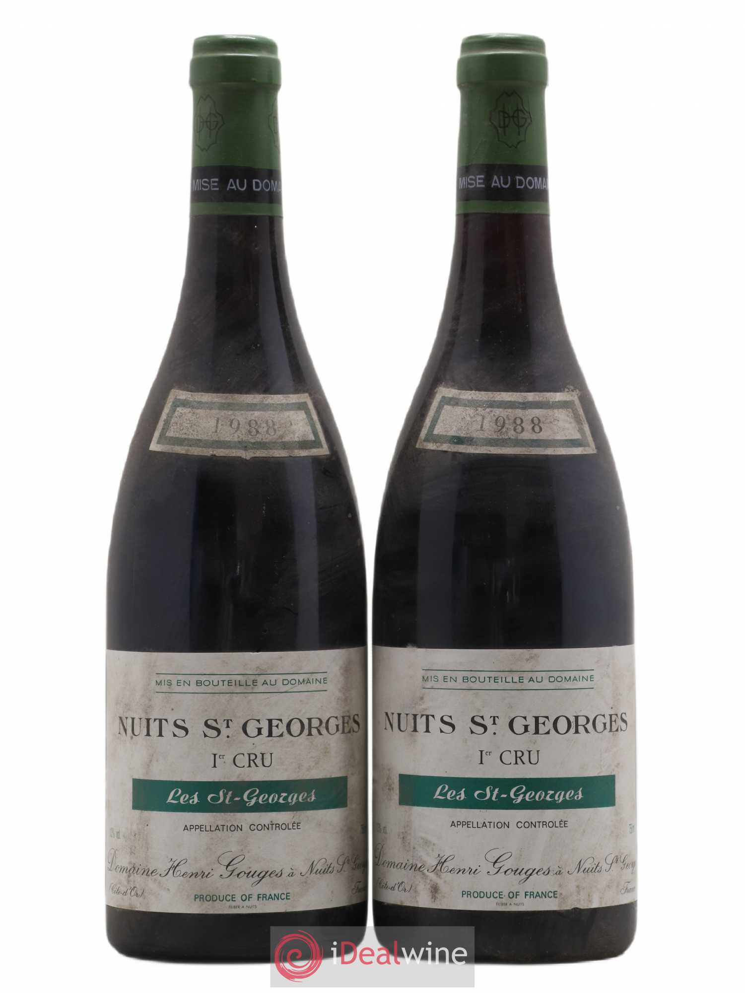 Nuits-Saint-Georges 1er Cru Les Saints Georges Henri Gouges 1988 - Posten von 2 Flaschen - 0