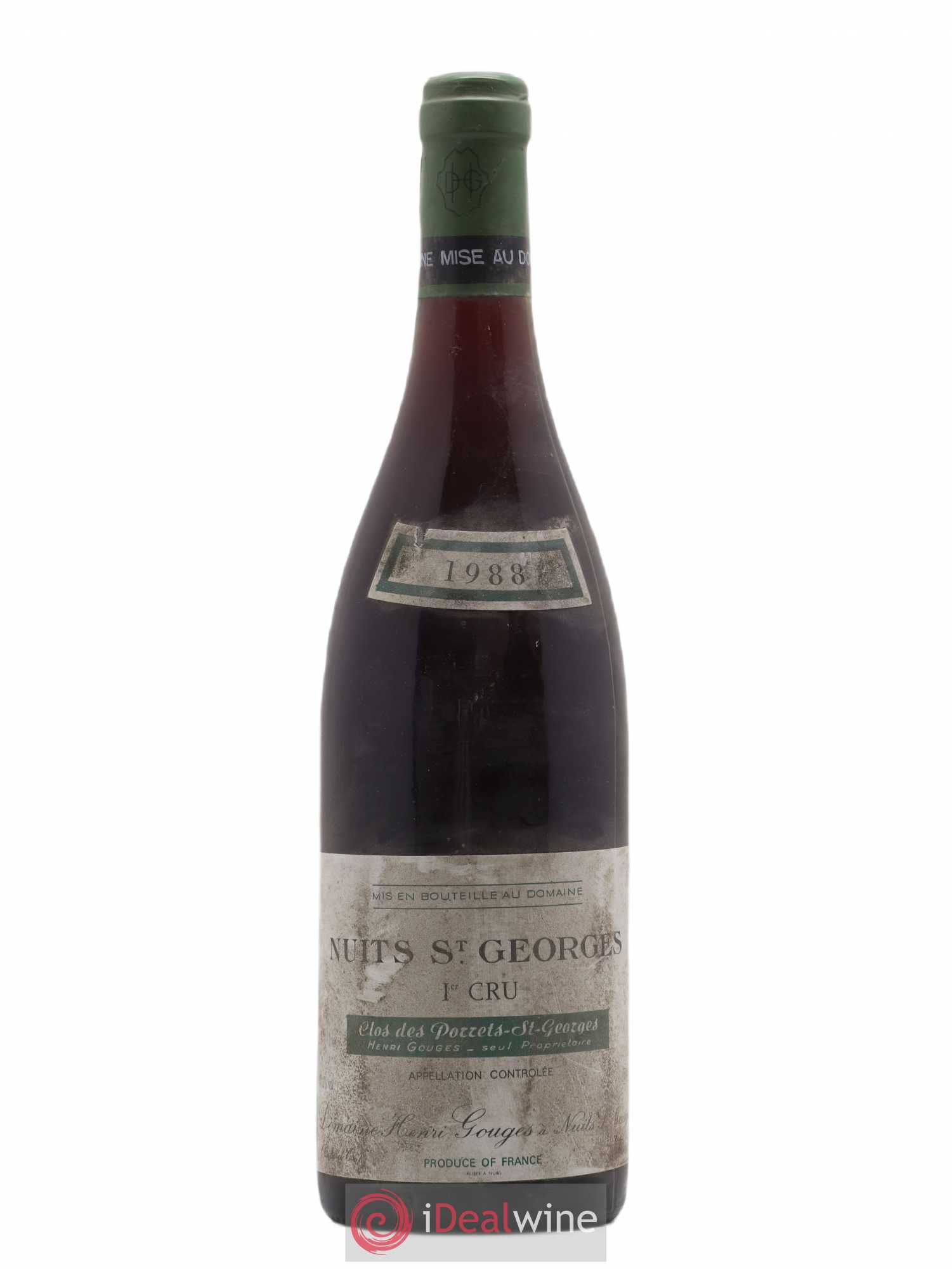 Nuits-Saint-Georges 1er Cru Clos des Porrets St Georges Henri Gouges 1988 - Lot de 1 bouteille - 0