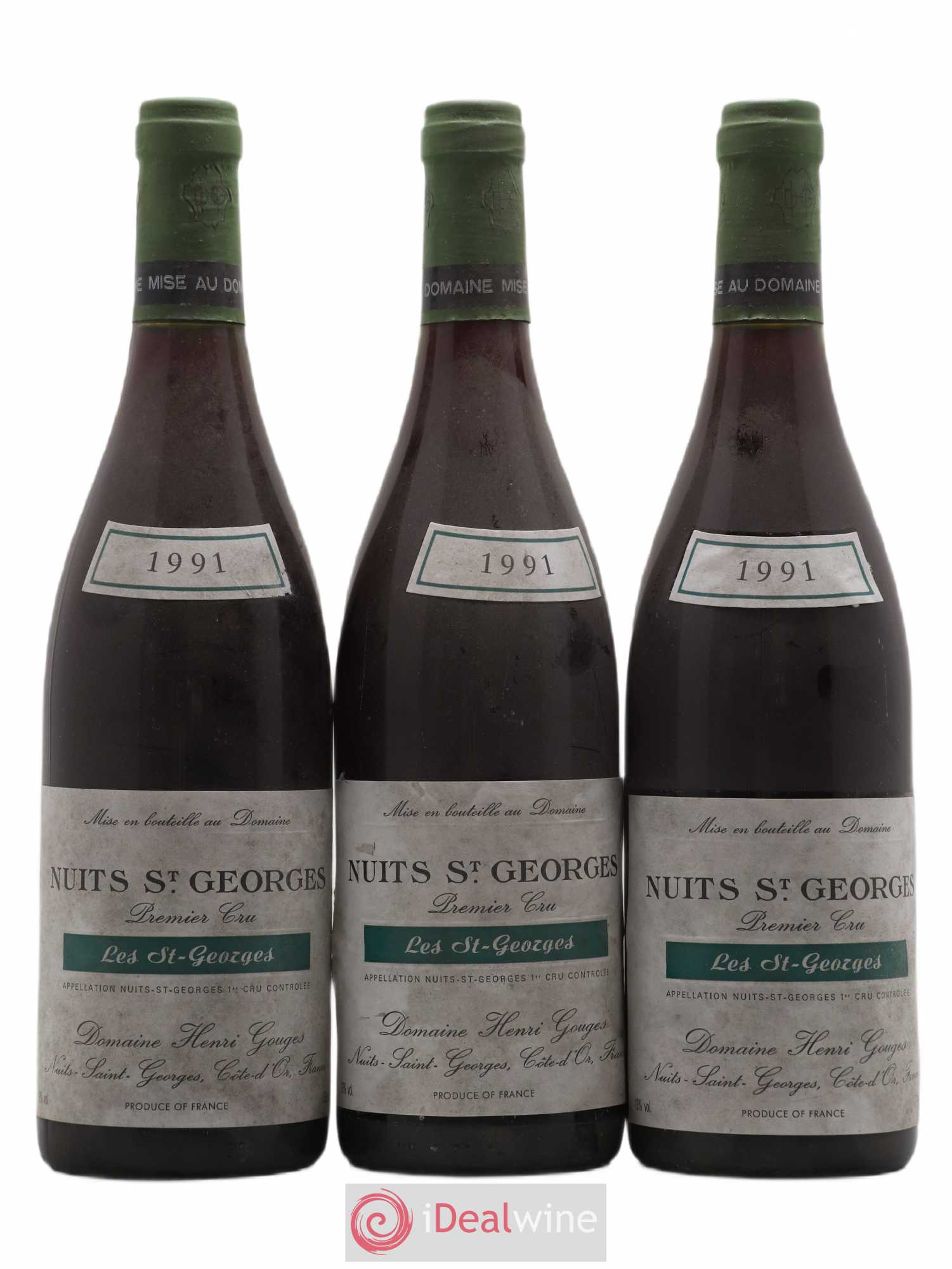 Nuits-Saint-Georges 1er Cru Les Saints Georges Henri Gouges 1991 - Lot de 3 bouteilles - 0