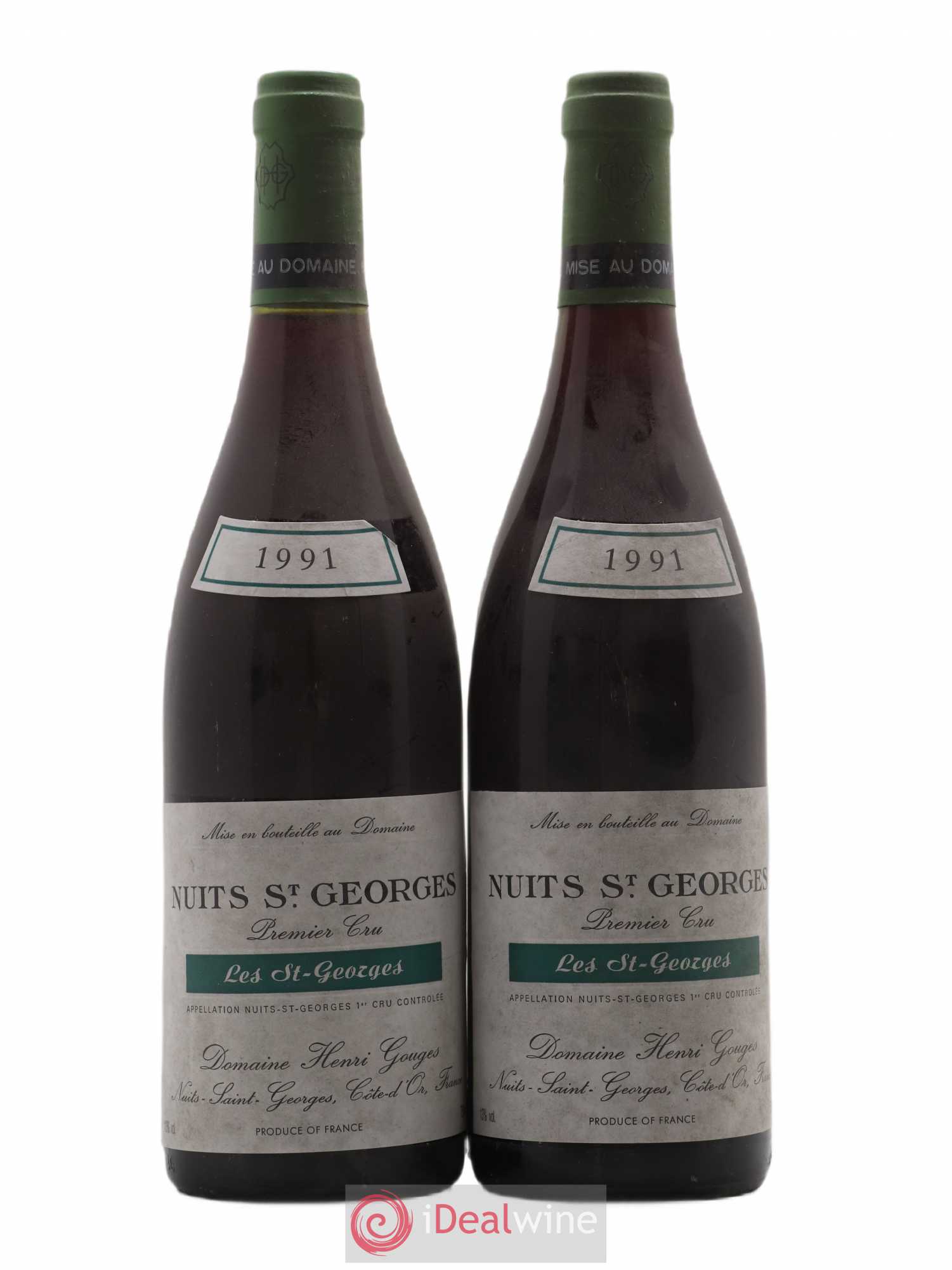 Nuits-Saint-Georges 1er Cru Les Saints Georges Henri Gouges 1991 - Lot de 2 bouteilles - 0