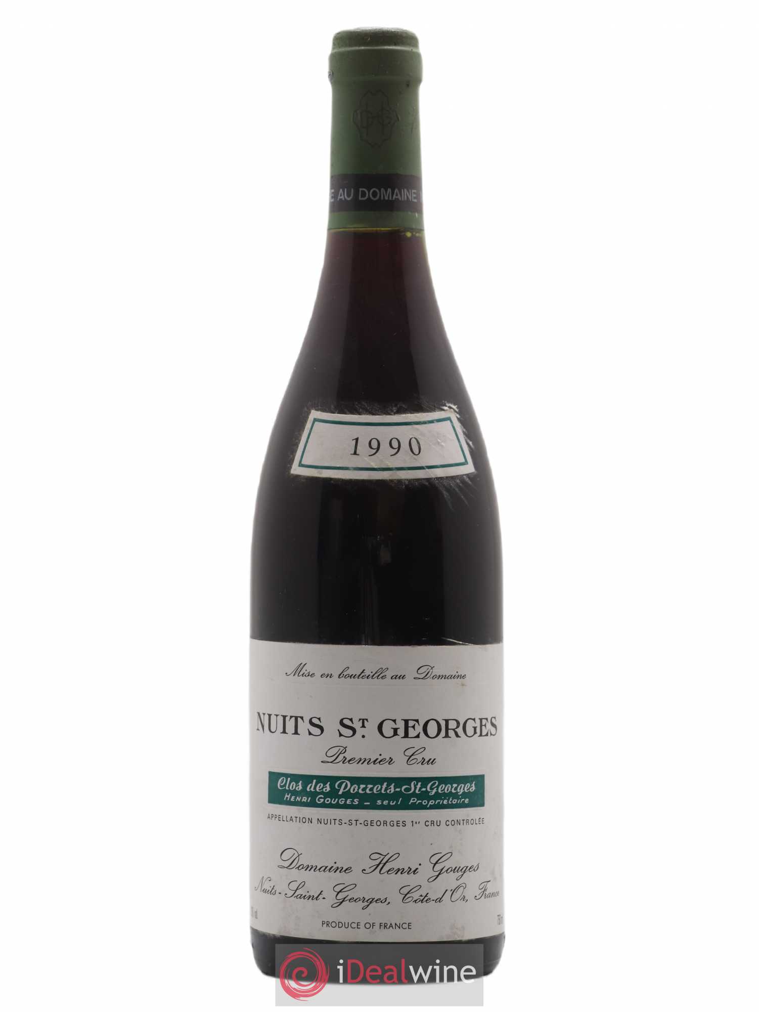 Nuits-Saint-Georges 1er Cru Clos des Porrets St Georges Henri Gouges 1990 - Lot de 1 bouteille - 0