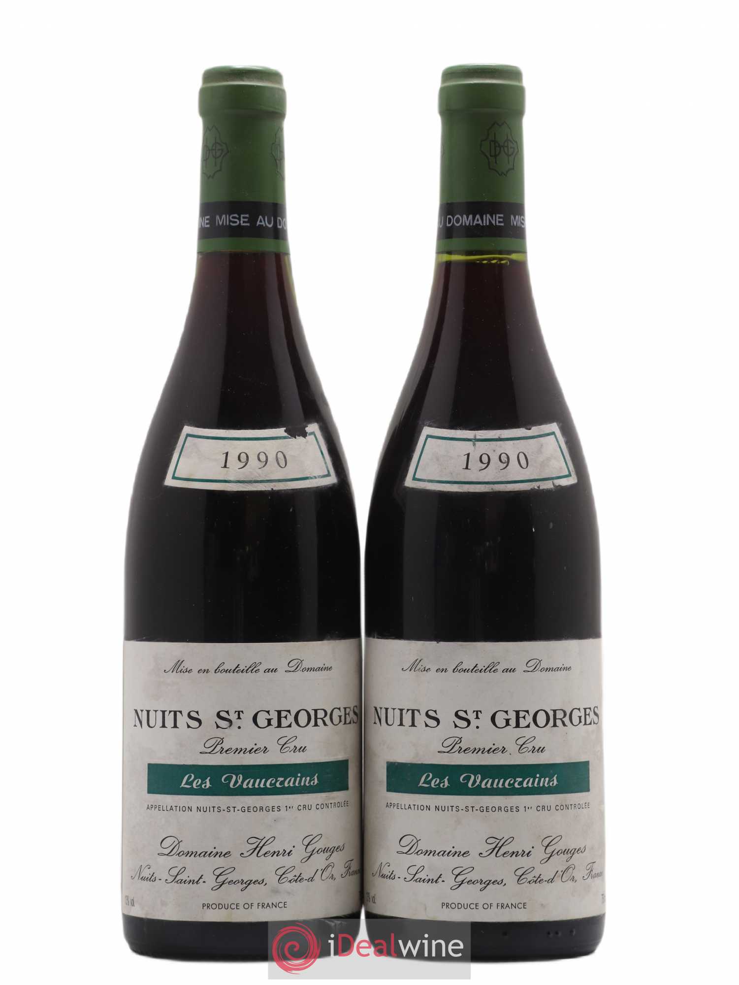 Nuits-Saint-Georges 1er Cru Les Vaucrains Henri Gouges 1990 - Lot de 2 bouteilles - 0