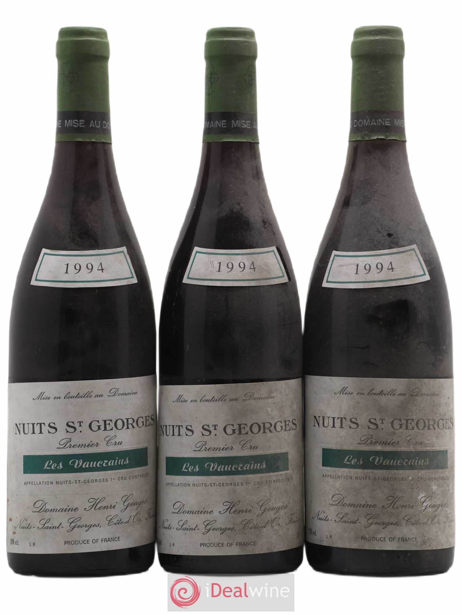 Nuits-Saint-Georges 1er Cru Les Vaucrains Henri Gouges 1994 - Lot de 3 bouteilles - 0