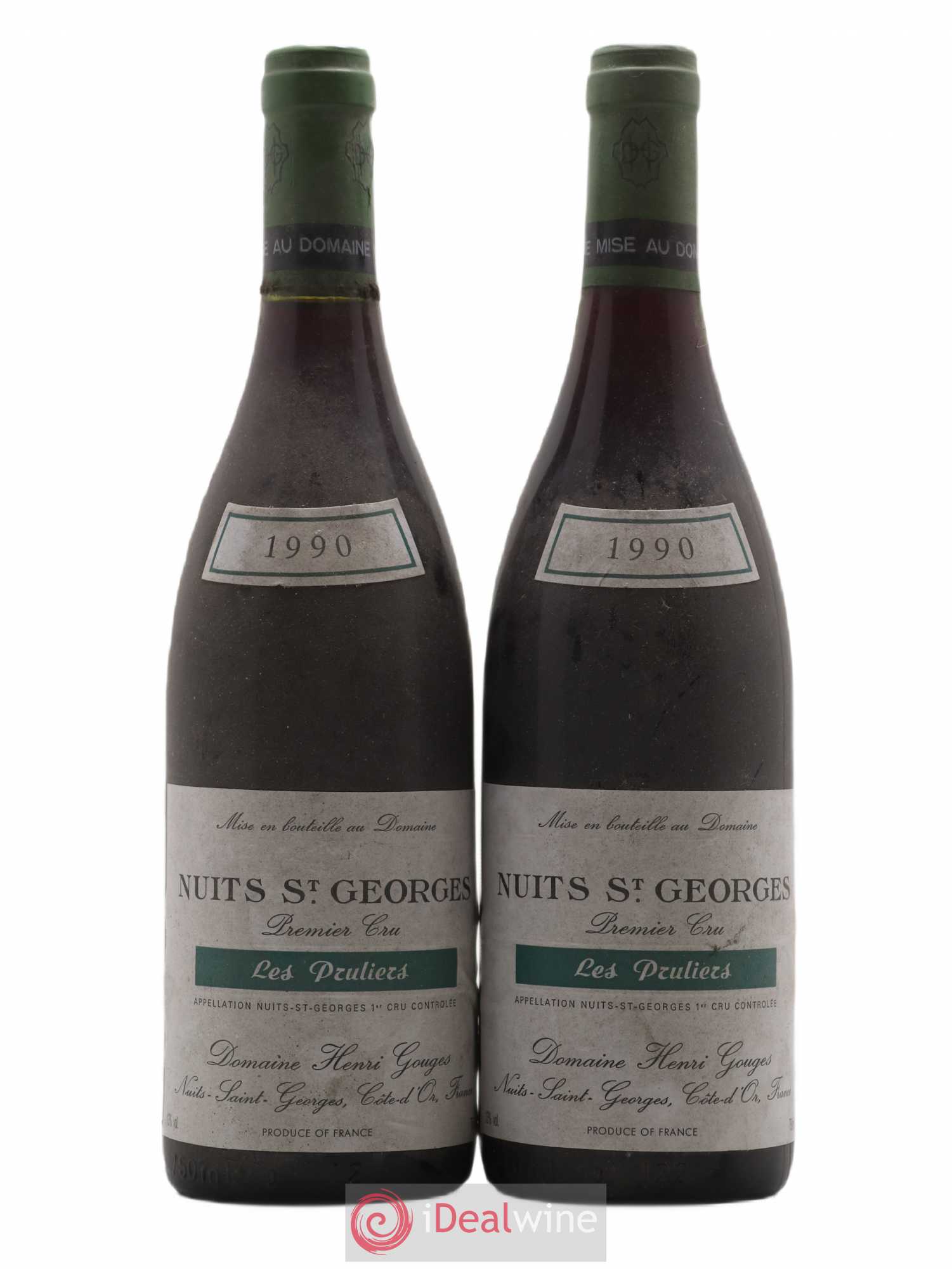 Nuits-Saint-Georges 1er Cru Les Pruliers Henri Gouges 1990 - Lot de 2 bouteilles - 0