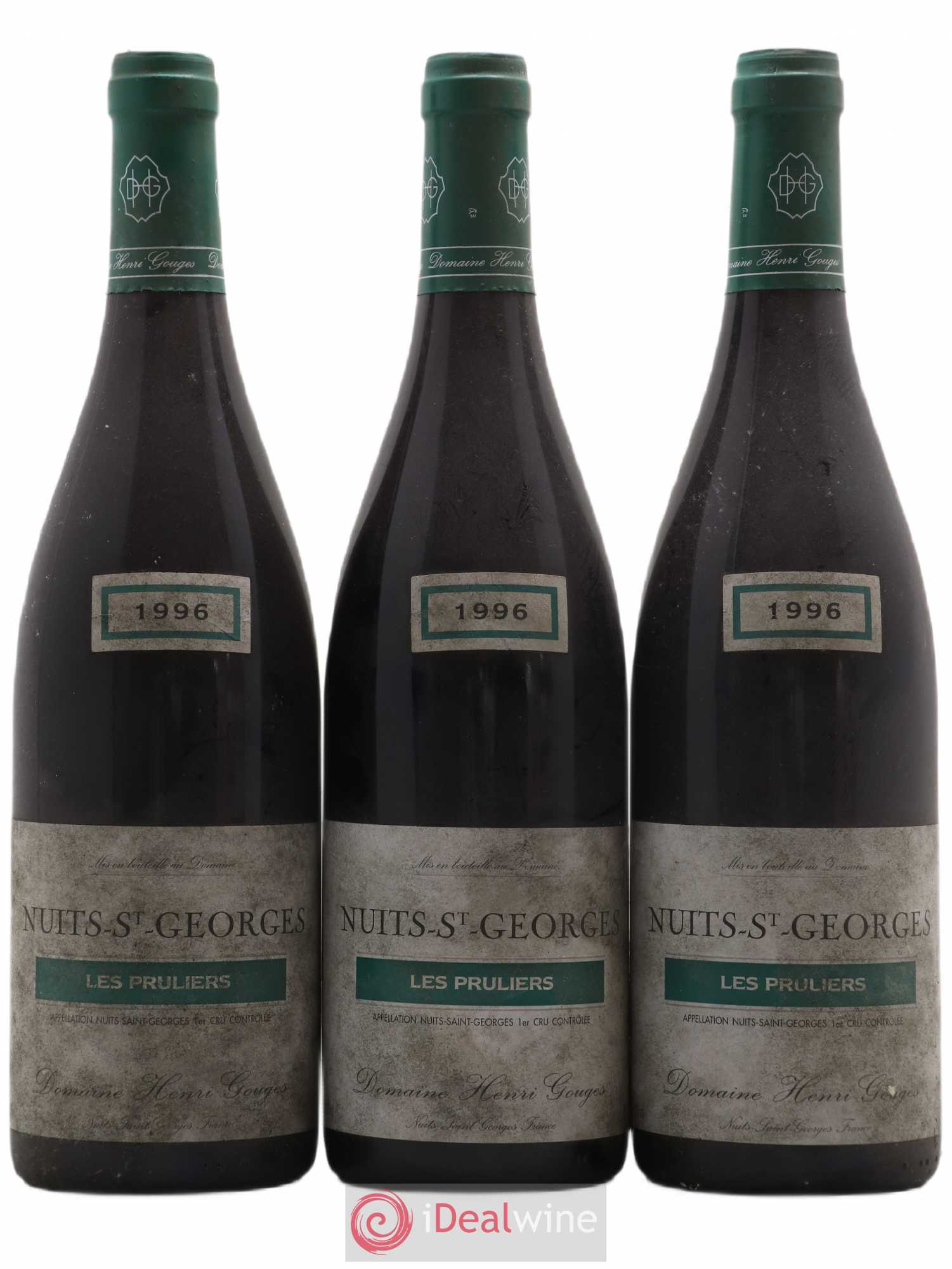 Nuits-Saint-Georges 1er Cru Les Pruliers Henri Gouges 1996 - Lot de 3 bouteilles - 0