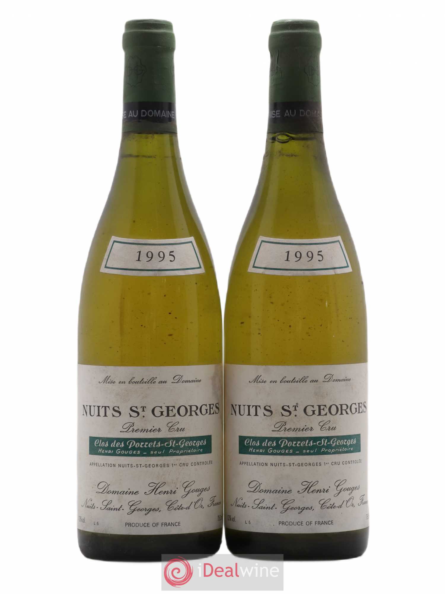 Nuits-Saint-Georges 1er Cru Clos des Porrets Saint-Georges Henri Gouges 1995 - Lot de 2 bouteilles - 0