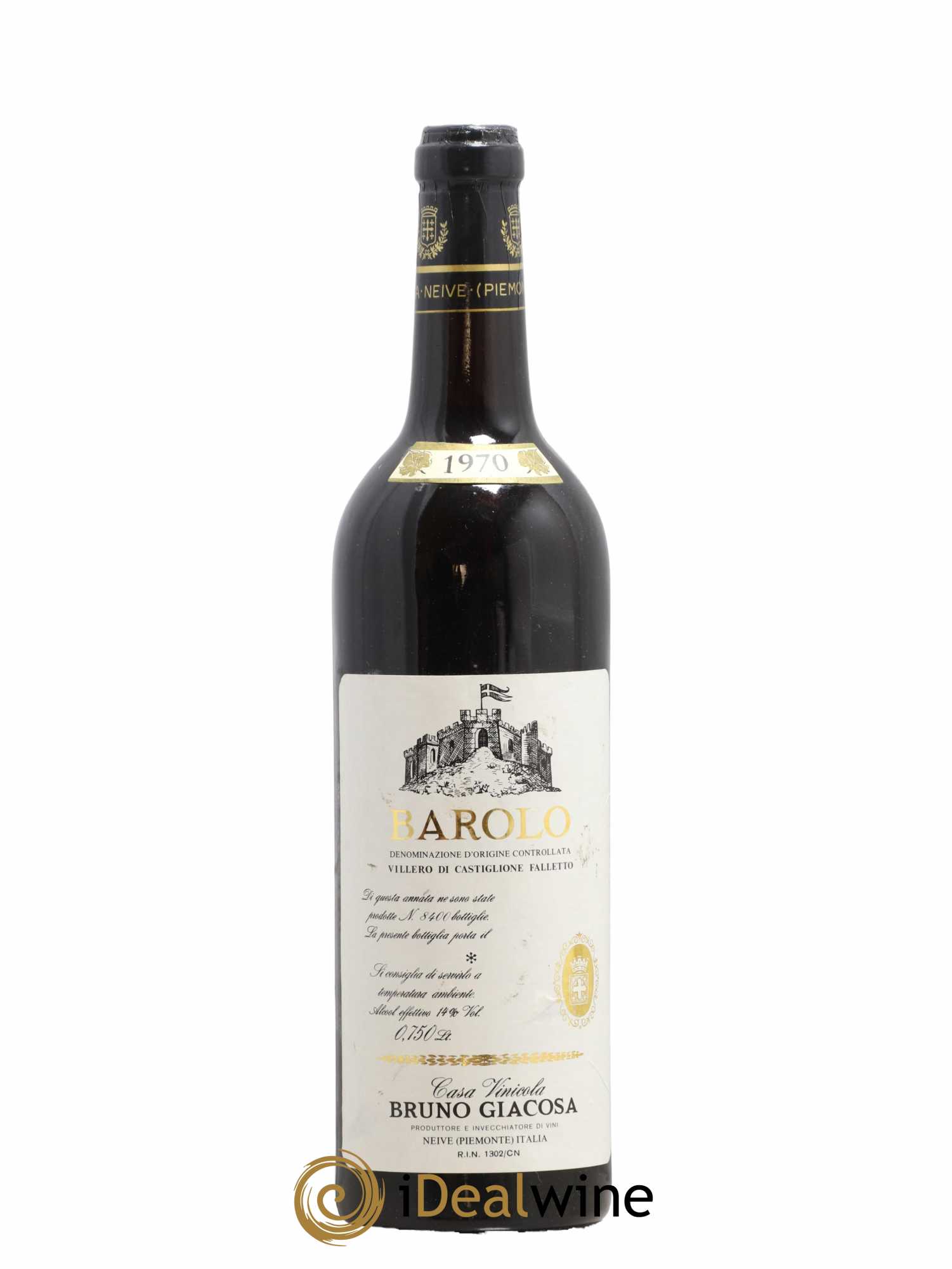Barolo DOCG Villero di Castiglione Falletto Bruno Giacosa 1970 - Lot de 1 bouteille - 0