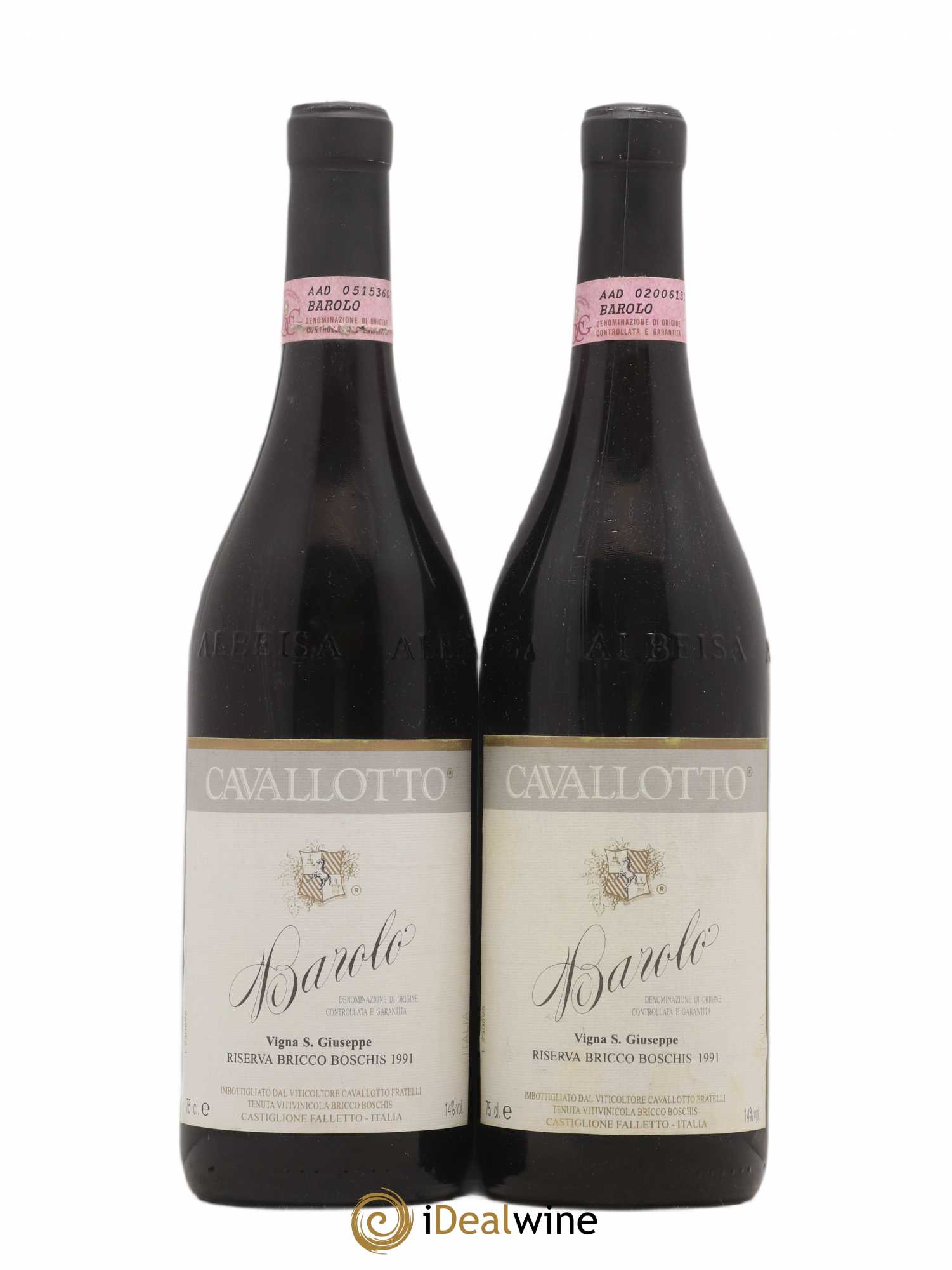Barolo Riserva Bricco Boschis Vigna San Giuseppe cavalotto 1991 - Posten von 2 Flaschen - 0