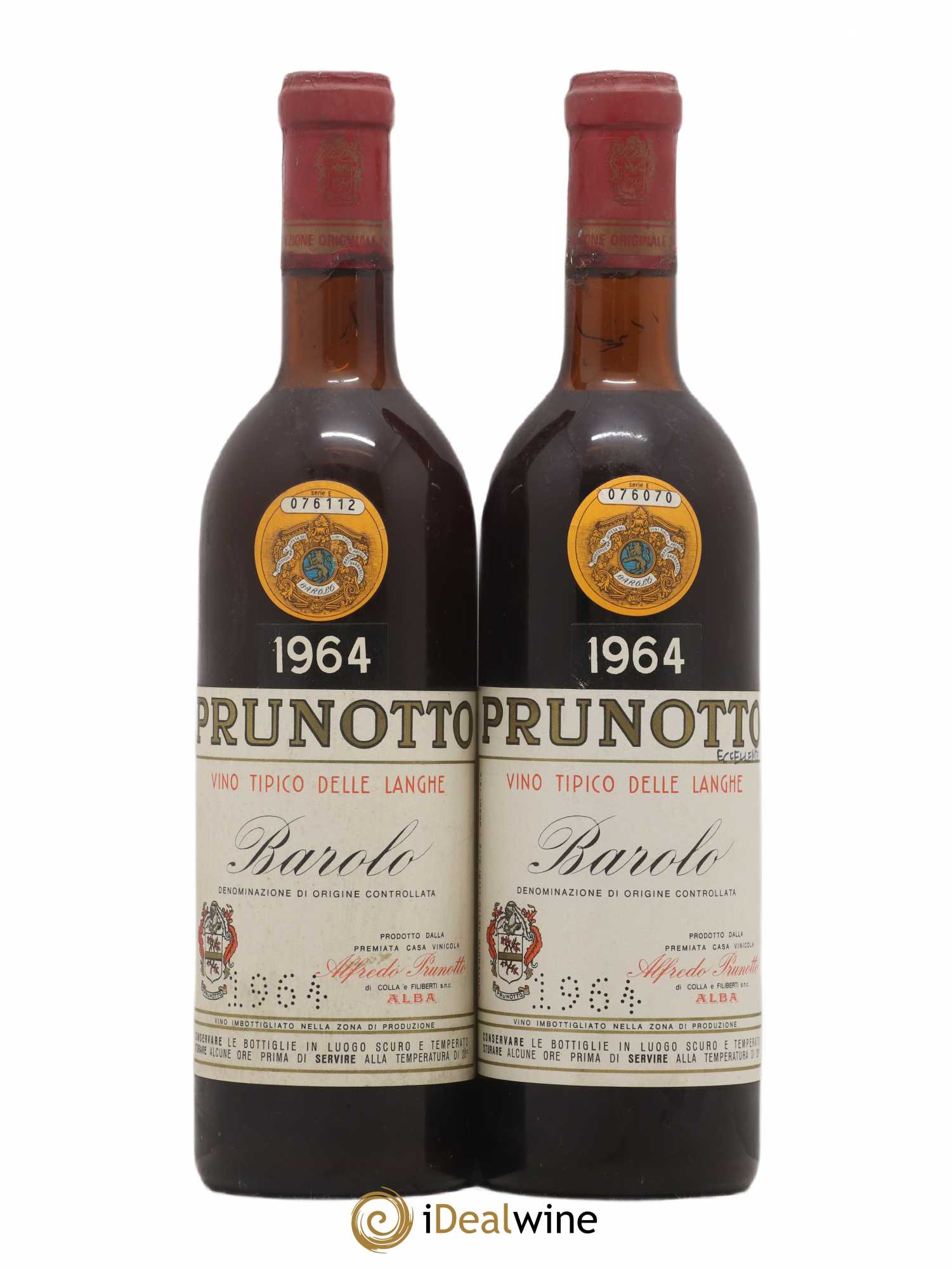 Barolo Prunotto 1964 - Lot de 2 bouteilles - 0