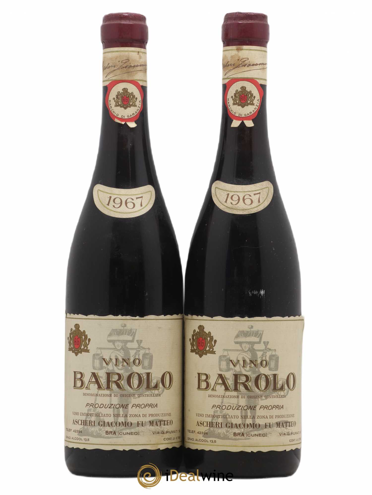 Barolo Giacomo Ascheri 1967 - Posten von 2 Flaschen - 0