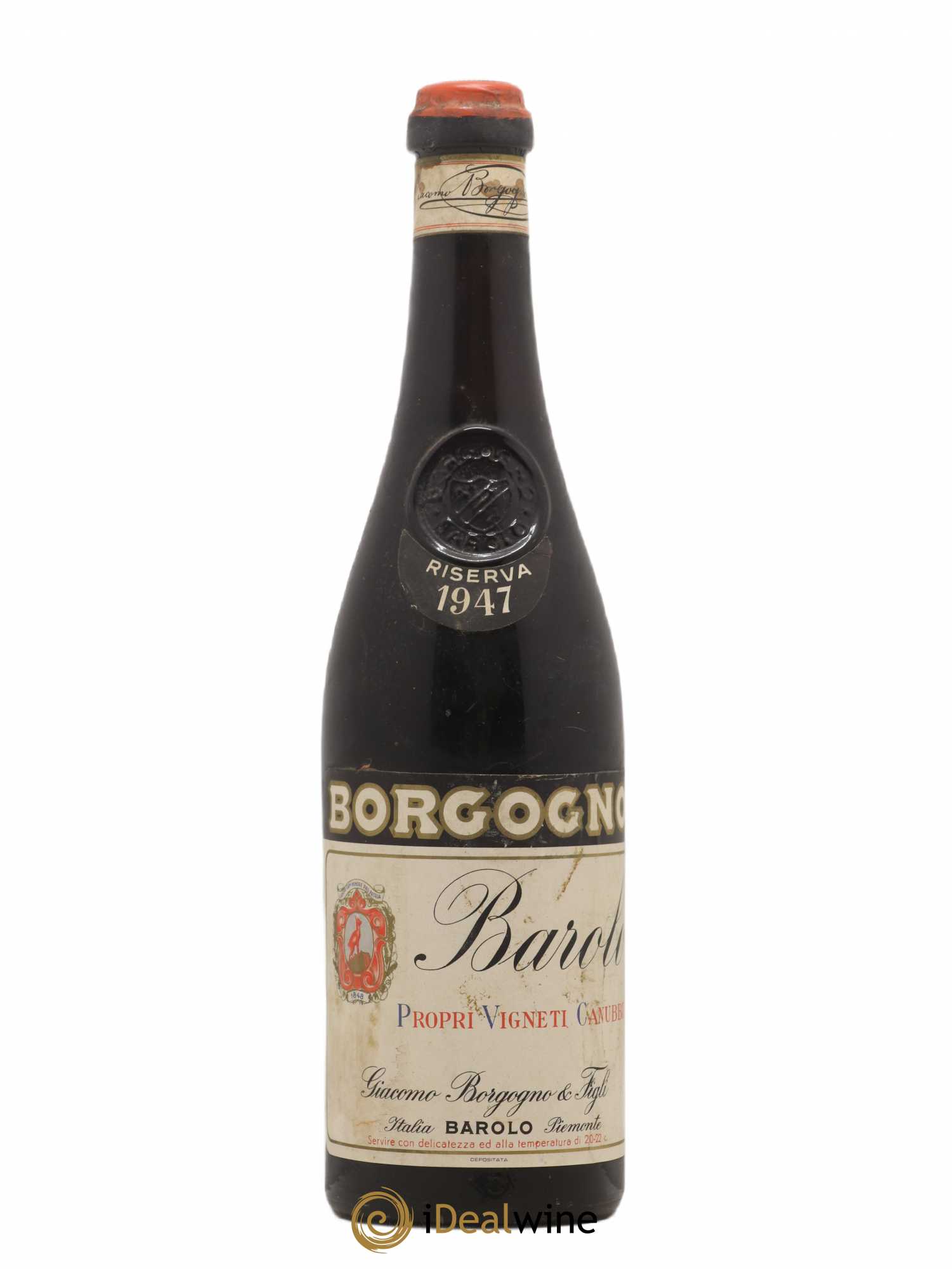 Barolo DOCG Riserva Giacomo Borgogno 1947 - Lot de 1 bouteille - 0