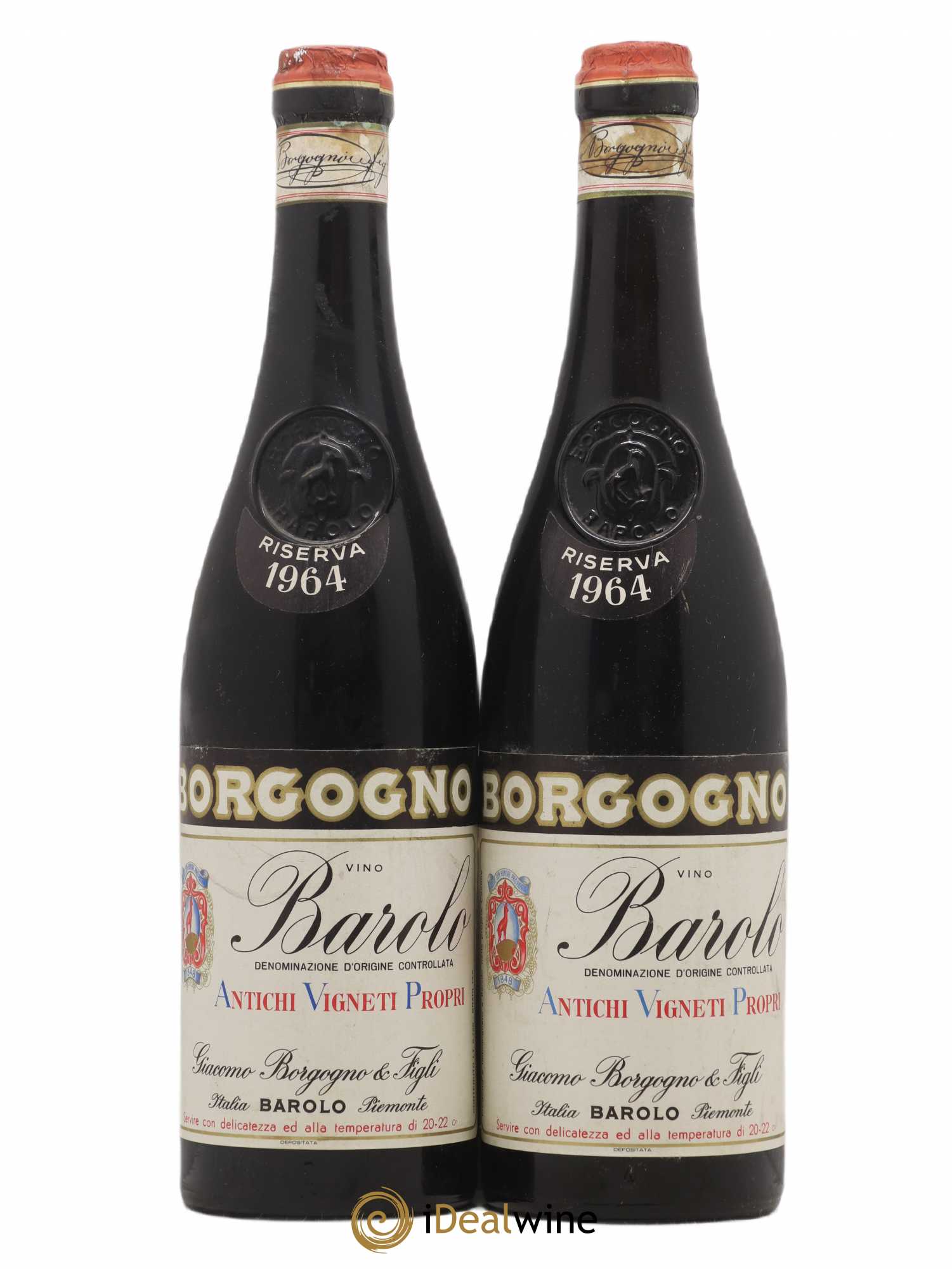 Barolo DOCG Riserva Giacomo Borgogno 1964 - Posten von 2 Flaschen - 0
