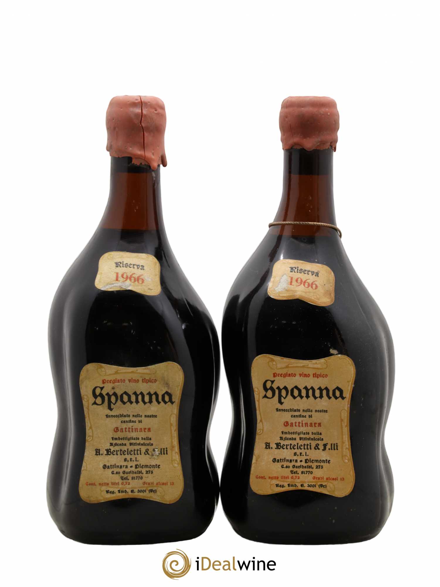 Piémont Gattinara Spanna Berteletti 1966 - Posten von 2 Flaschen - 0