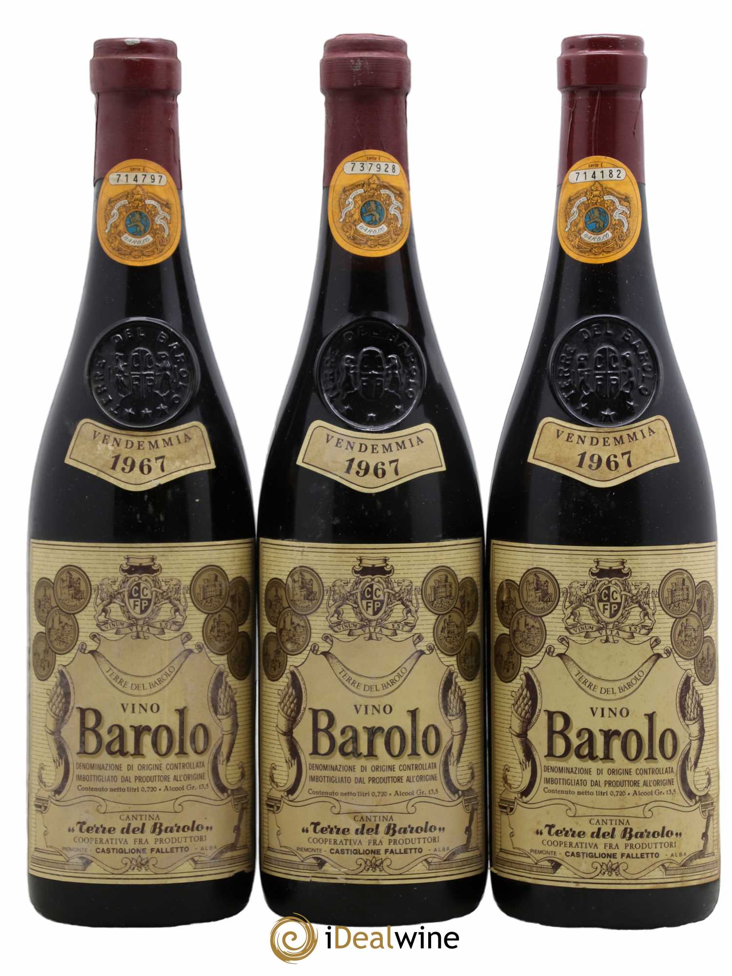 Barolo Terre Del Barolo 1967 - Lot de 3 bouteilles - 0
