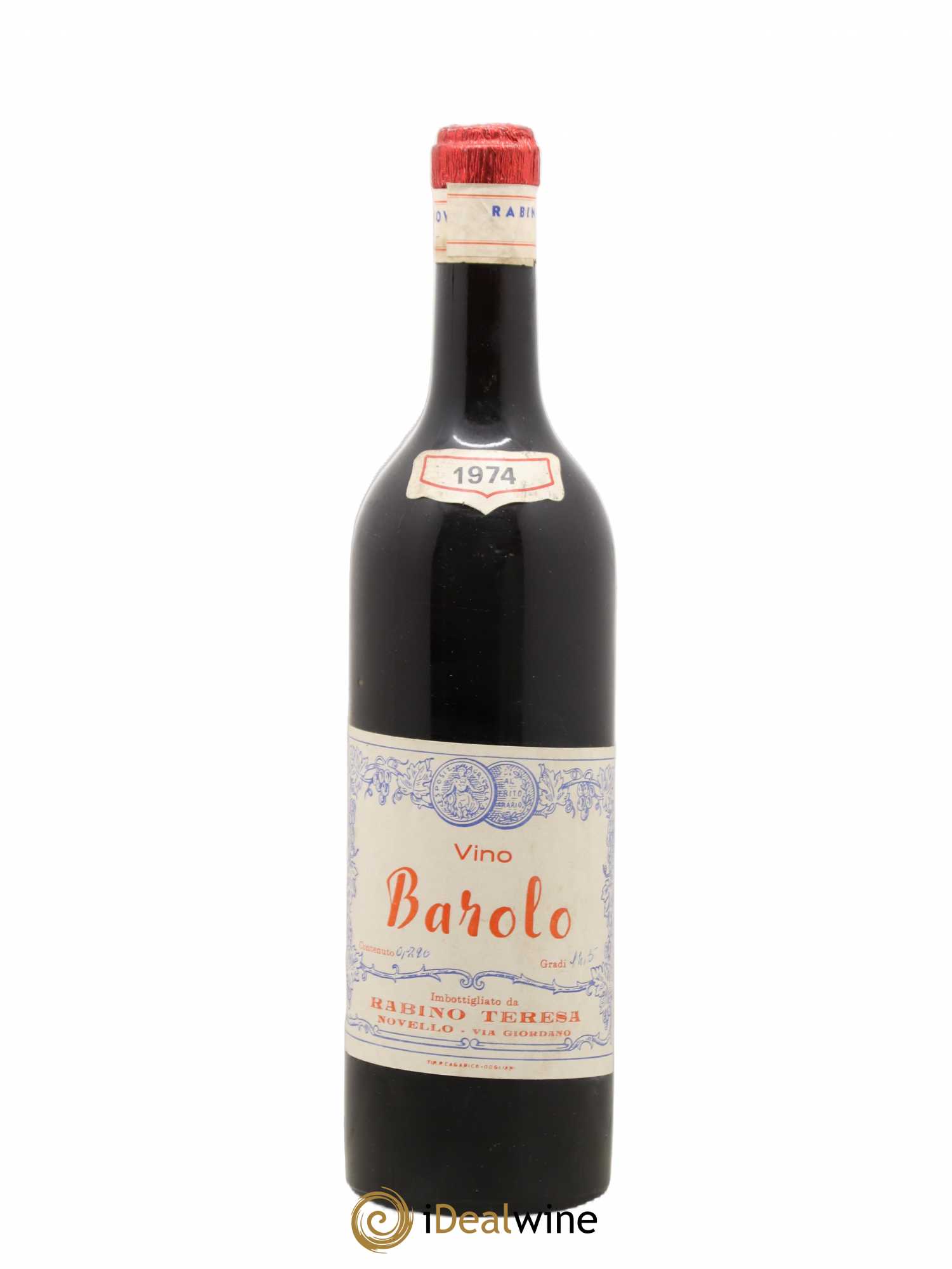 Barolo Rabino 1974 - Lot of 1 bottle - 0