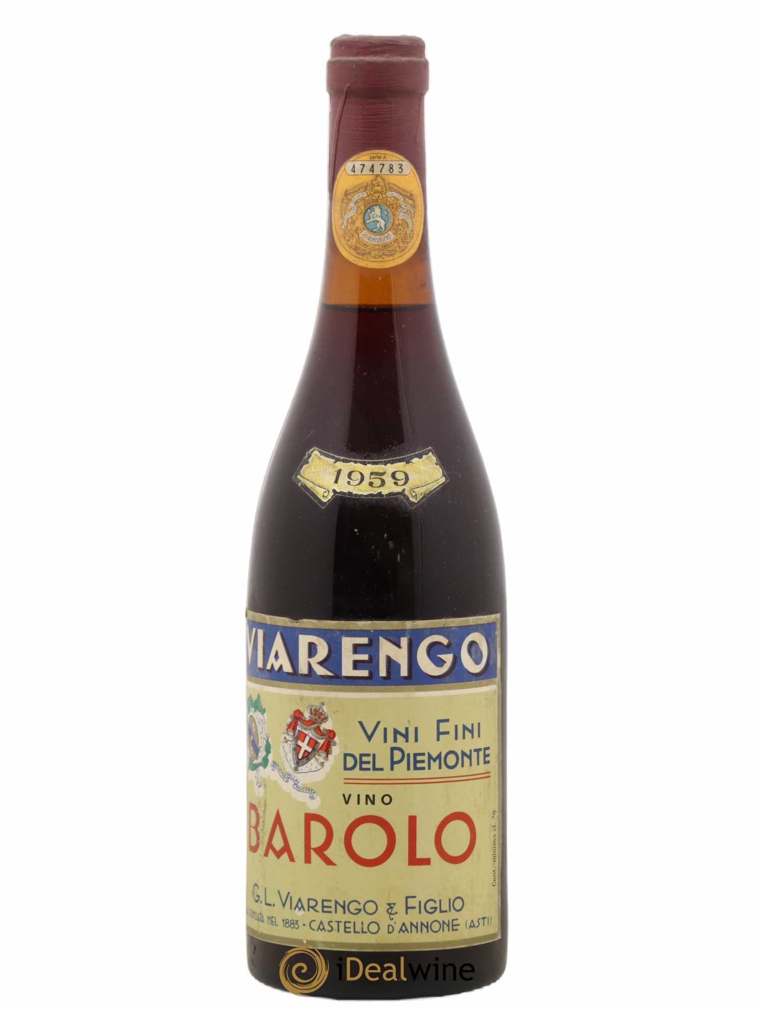 Barolo Viarengo 1959 - Lot de 1 bouteille - 0