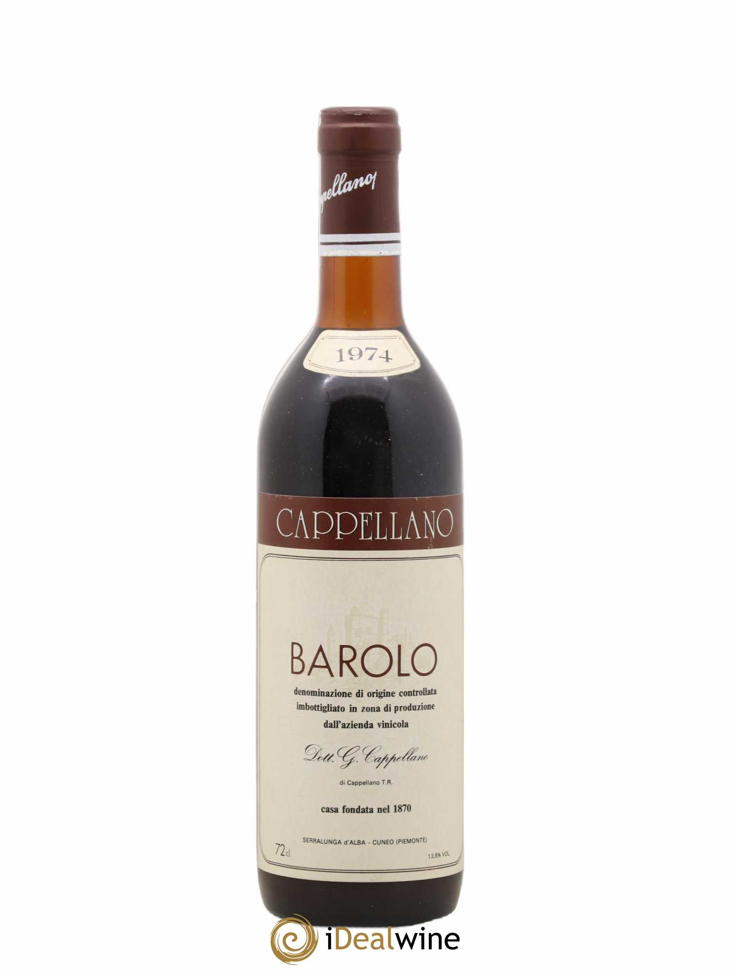 Barolo DOCG Cappellano 1974 - Lot de 1 bouteille - 0