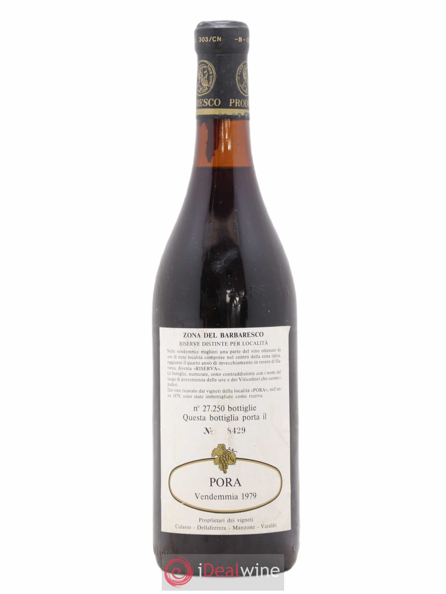 Barbaresco DOCG Riserva Pora Produttori del Barbaresco 1979 - Lot de 1 bouteille - 1