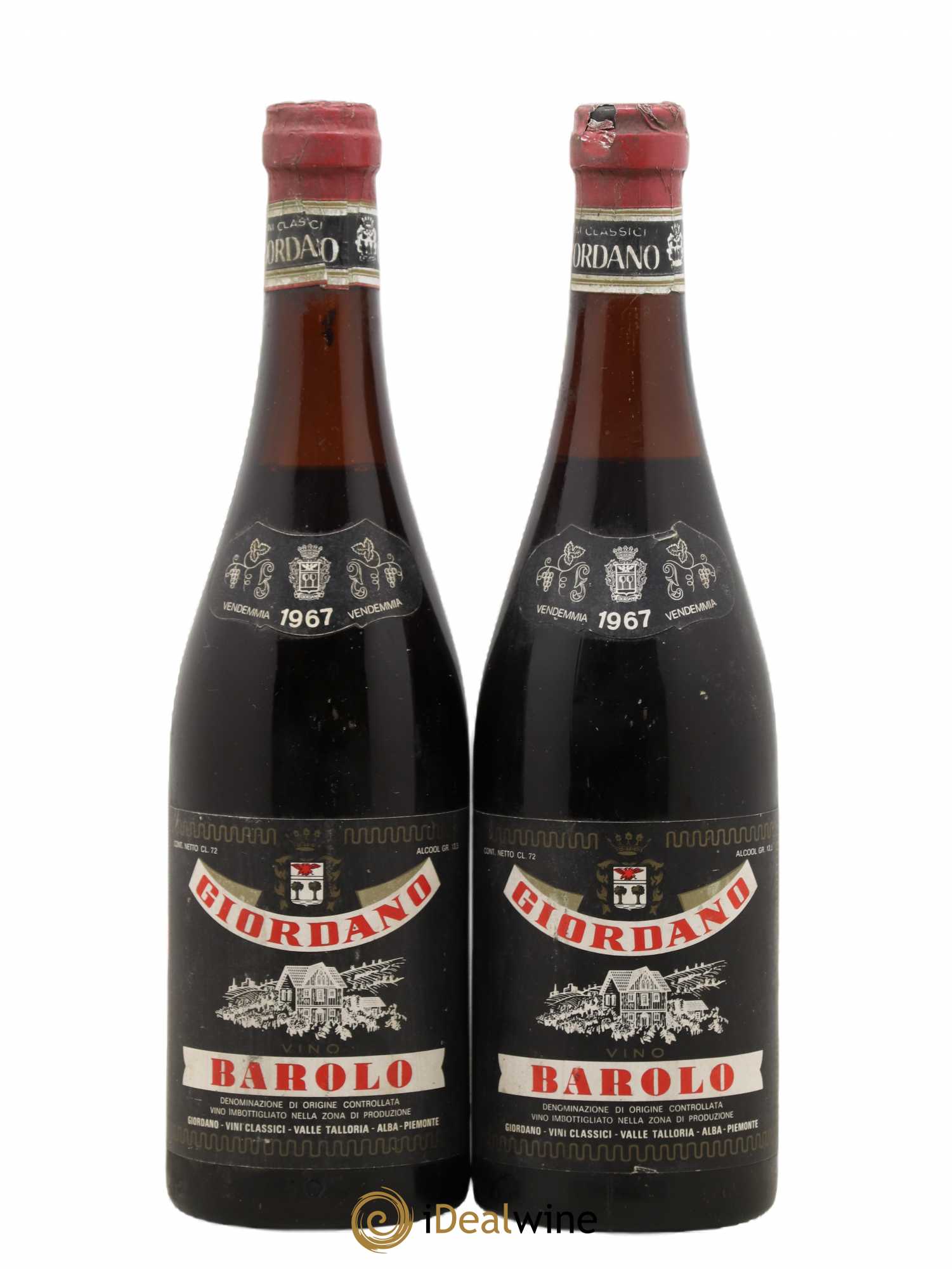 Barolo Giordano 1967 - Lot de 2 bouteilles - 0