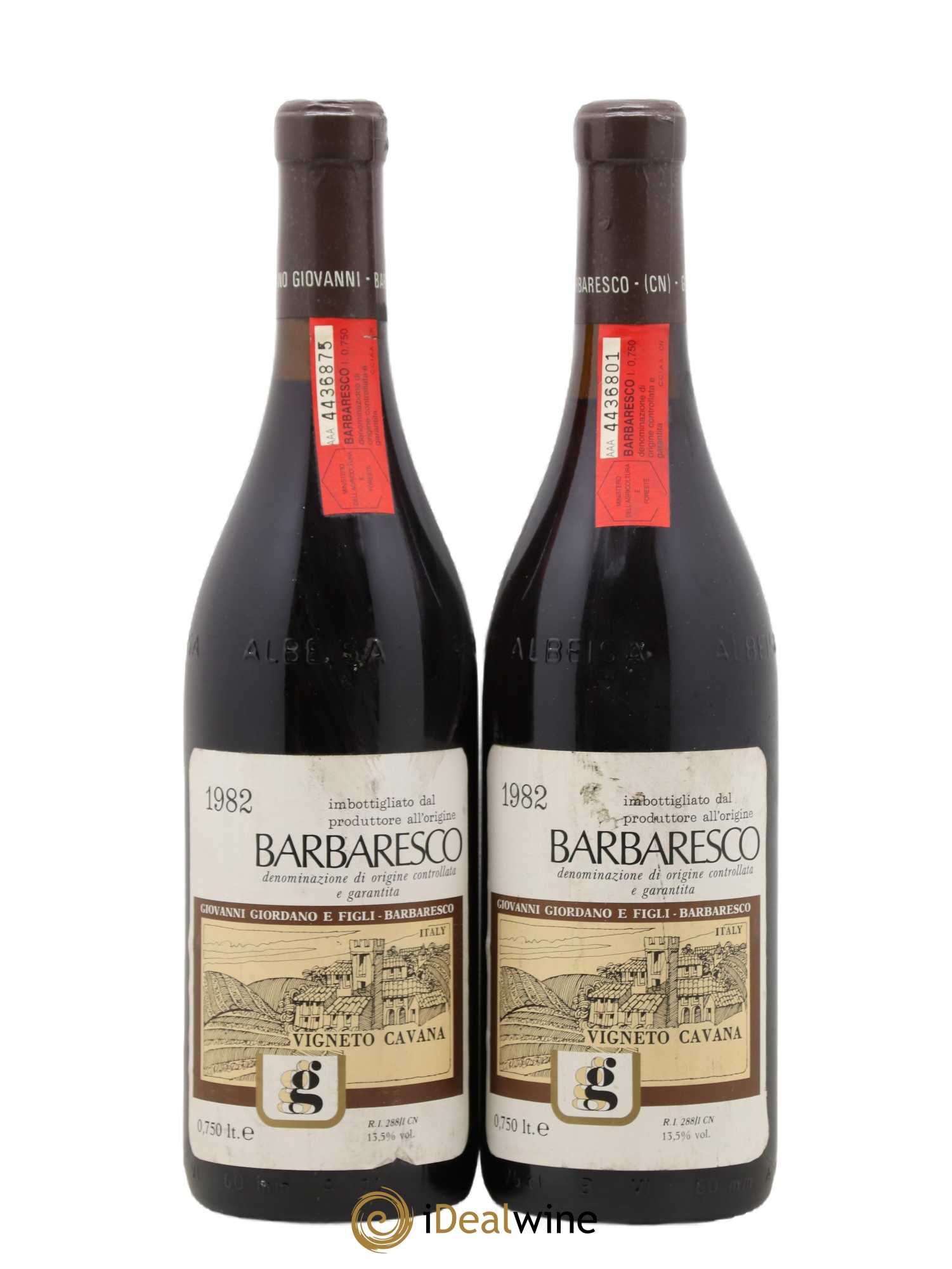 Barbaresco DOCG Giordano Vigna Cavana 1982 - Lotto di 2 bottiglie - 0