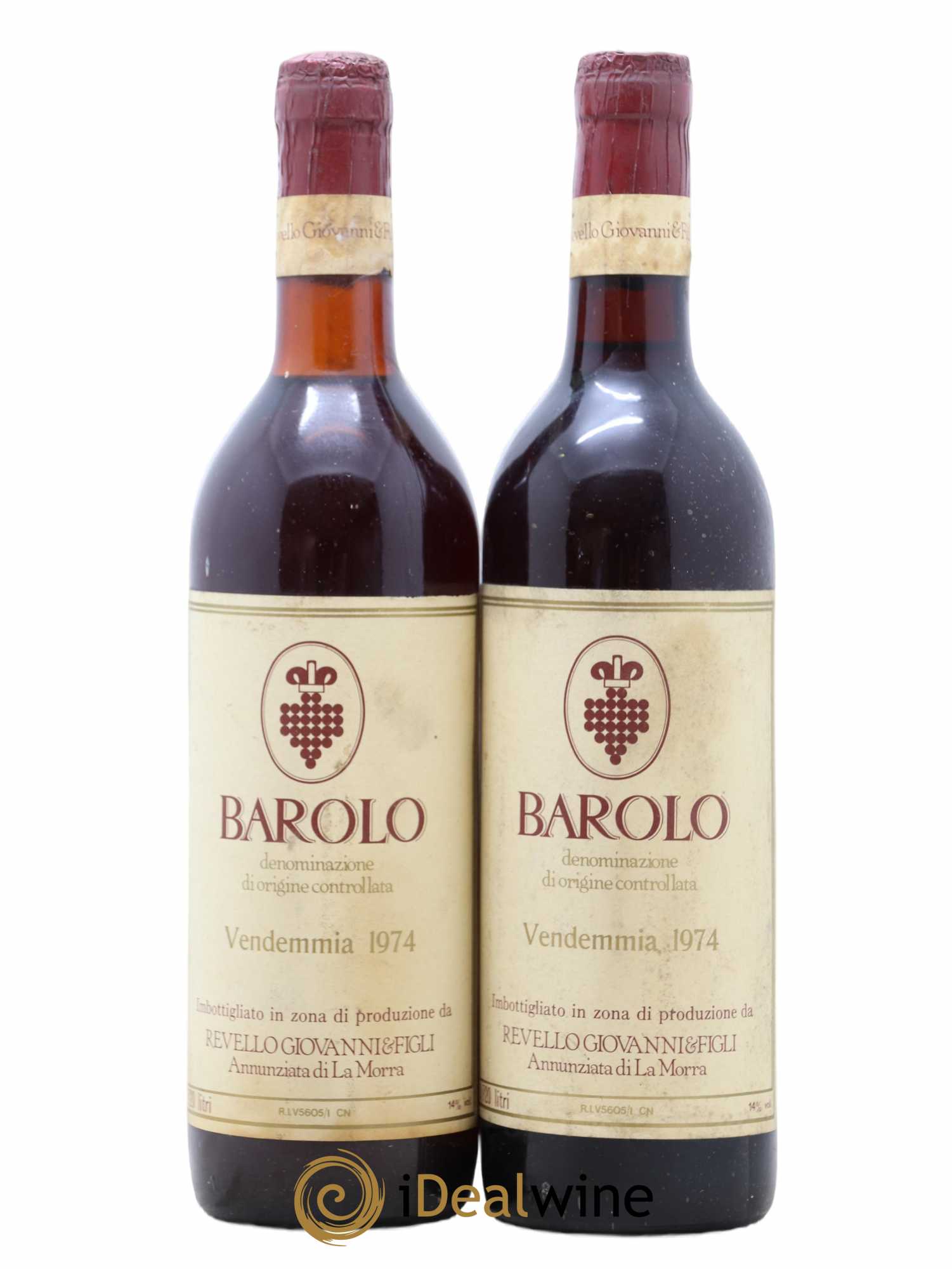 Barolo Revello Giovanni Et Figli 1974 - Posten von 2 Flaschen - 0