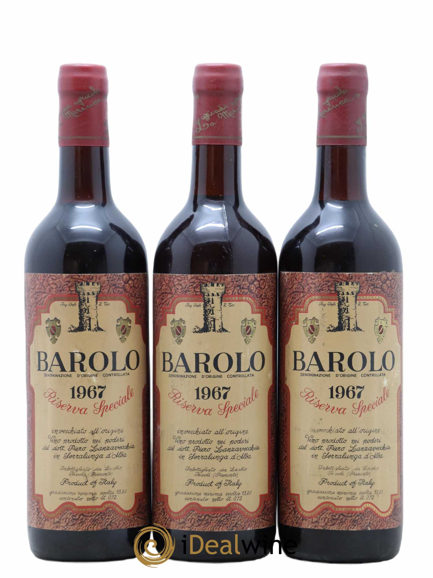 Barolo Riserva Speciale Lanzavecchia 1967 - Lot de 3 bouteilles - 0