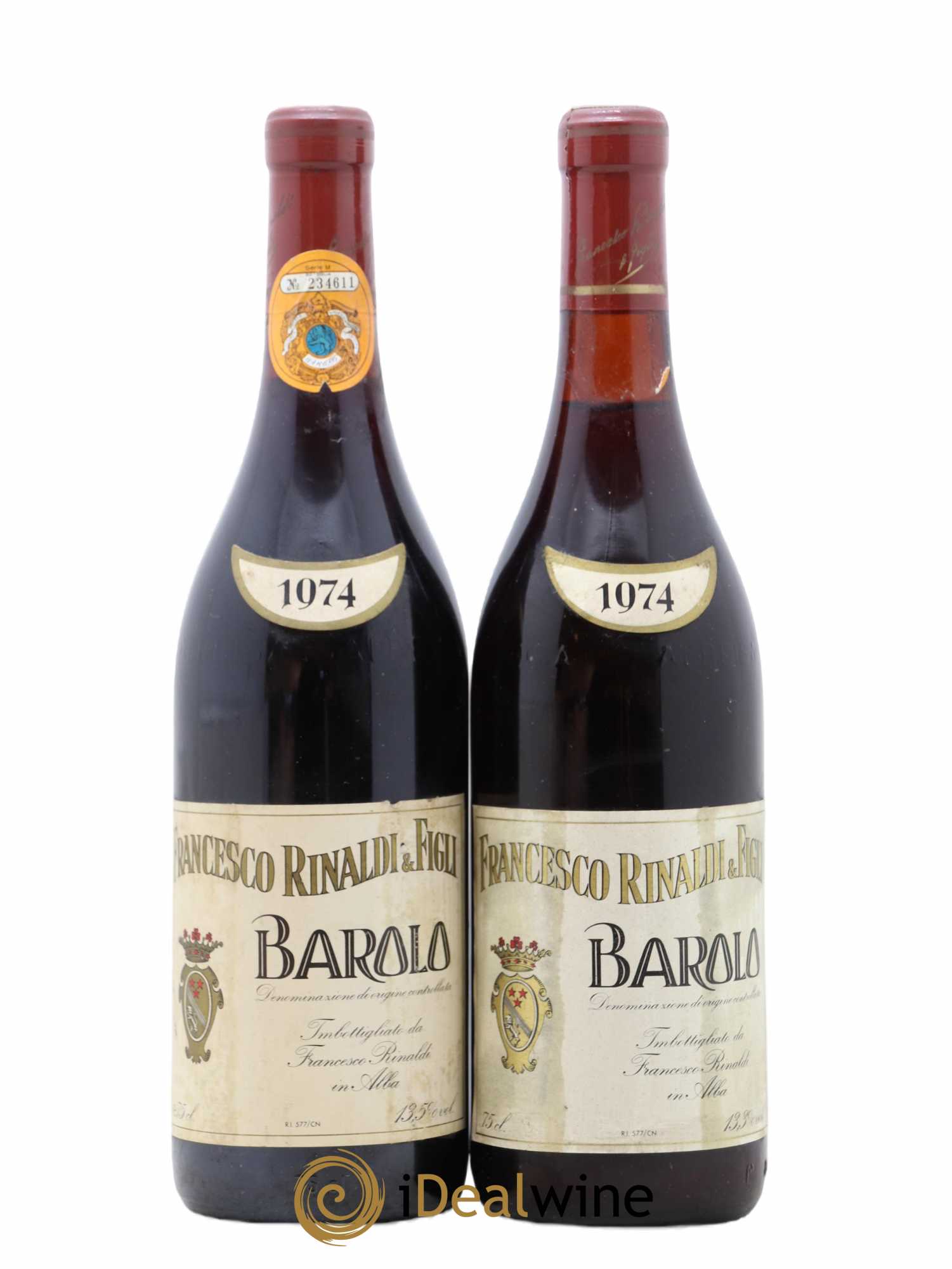 Barolo Francesco Rinaldi Et Figli 1974 - Lot de 2 bouteilles - 0