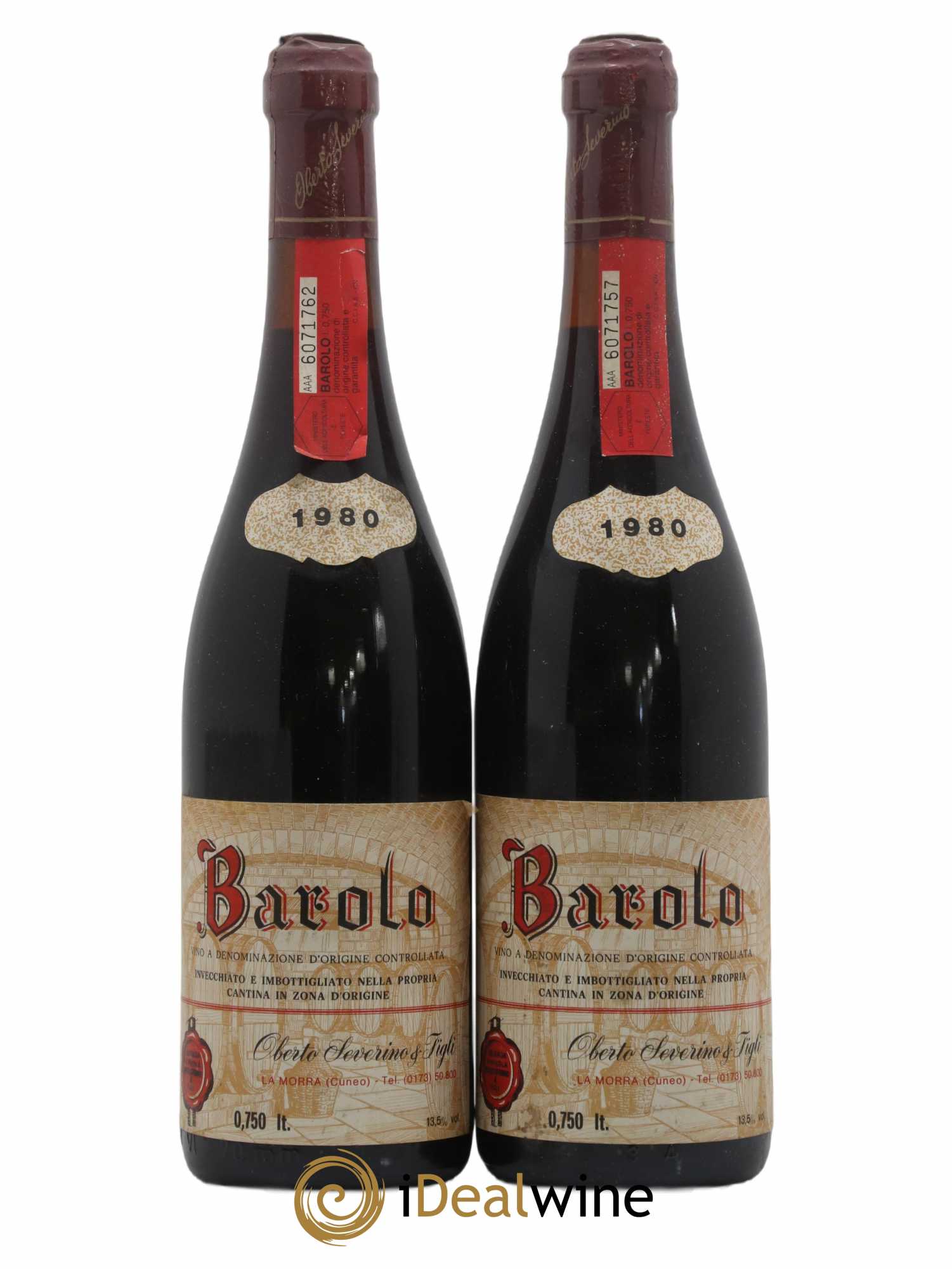 Barolo Oberto Severino 1980 - Lot de 2 bouteilles - 0
