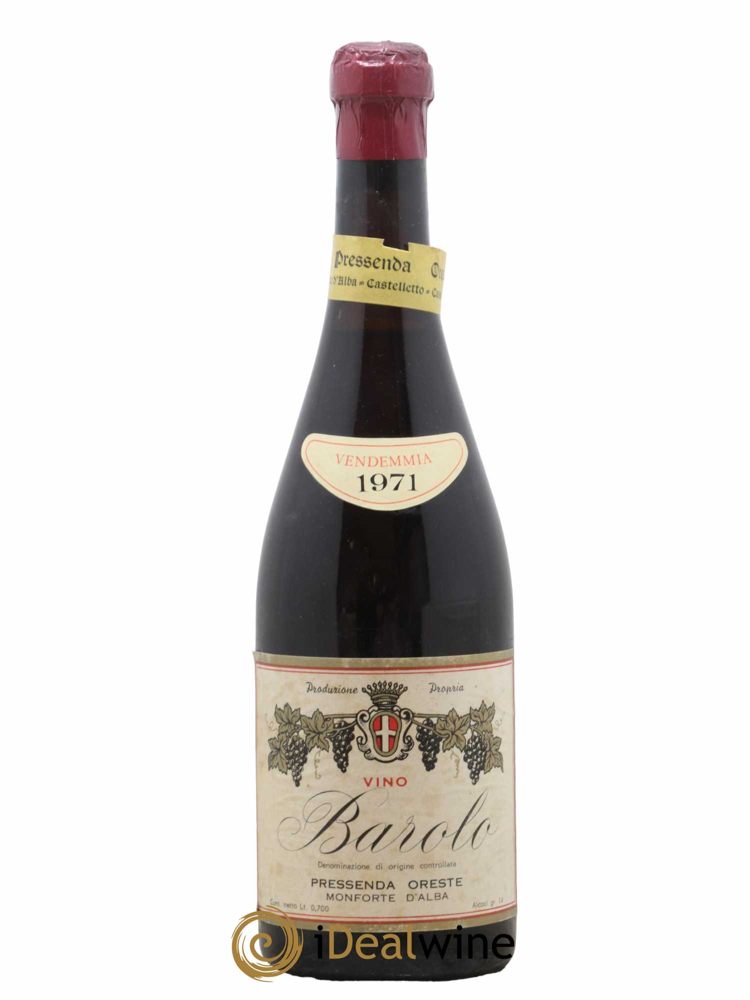 Barolo Pressenda Oreste 1971 - Lot de 1 bouteille - 0