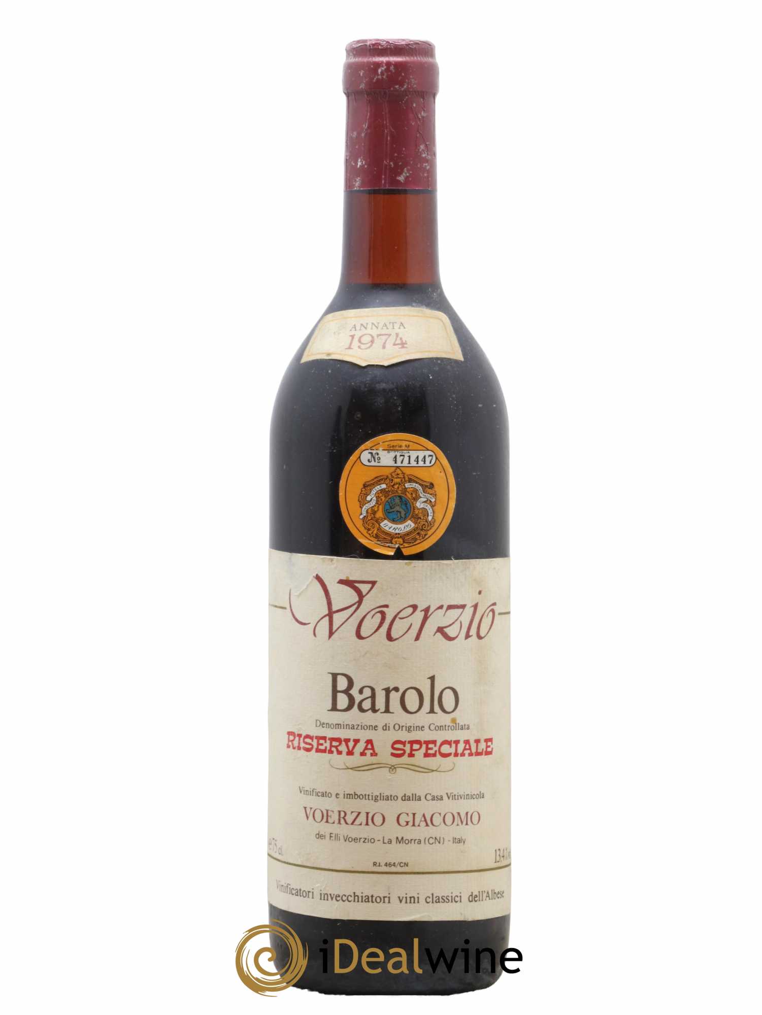 Barolo Riserva Speciale Giacomo Voerzio 1974 - Lot de 1 bouteille - 0