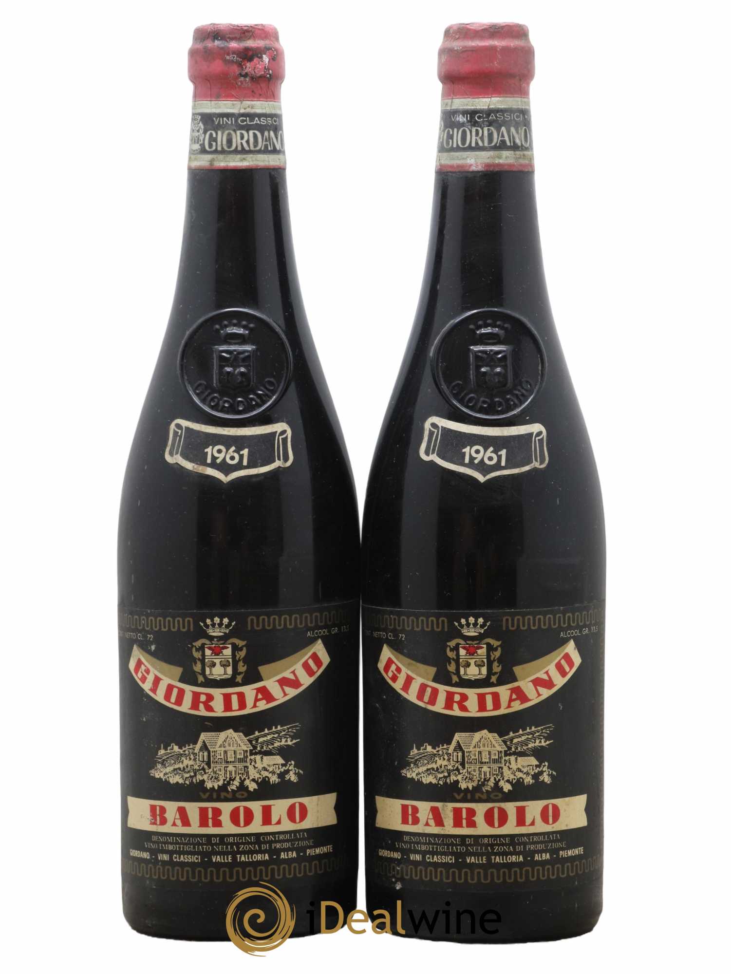 Barolo Giordano 1961 - Lot de 2 bouteilles - 0