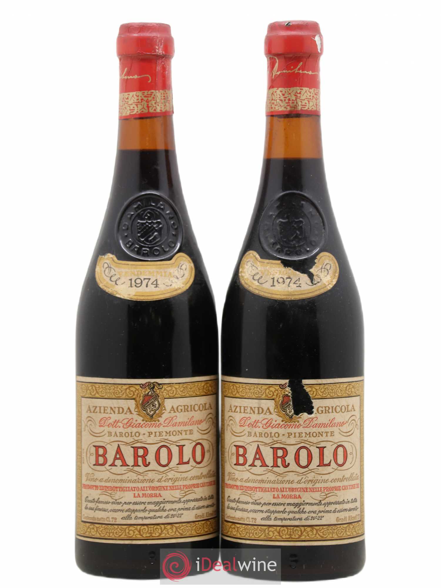 Barolo Damilano 1974 - Lot de 2 bouteilles - 0