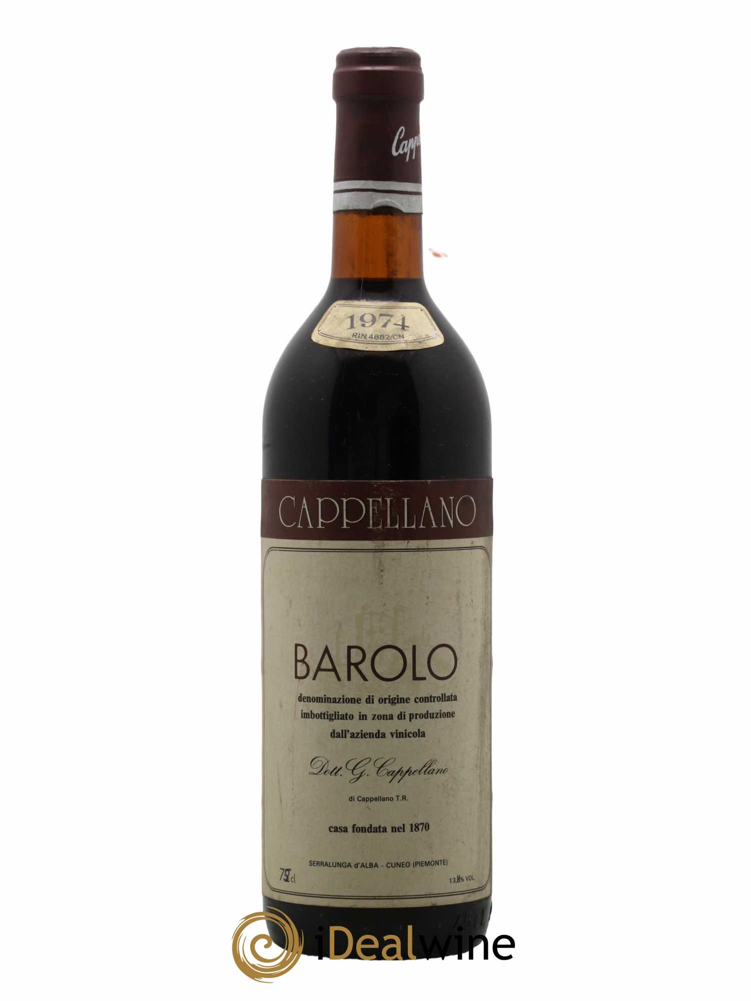 Barolo DOCG Cappellano 1974 - Lot de 1 bouteille - 0
